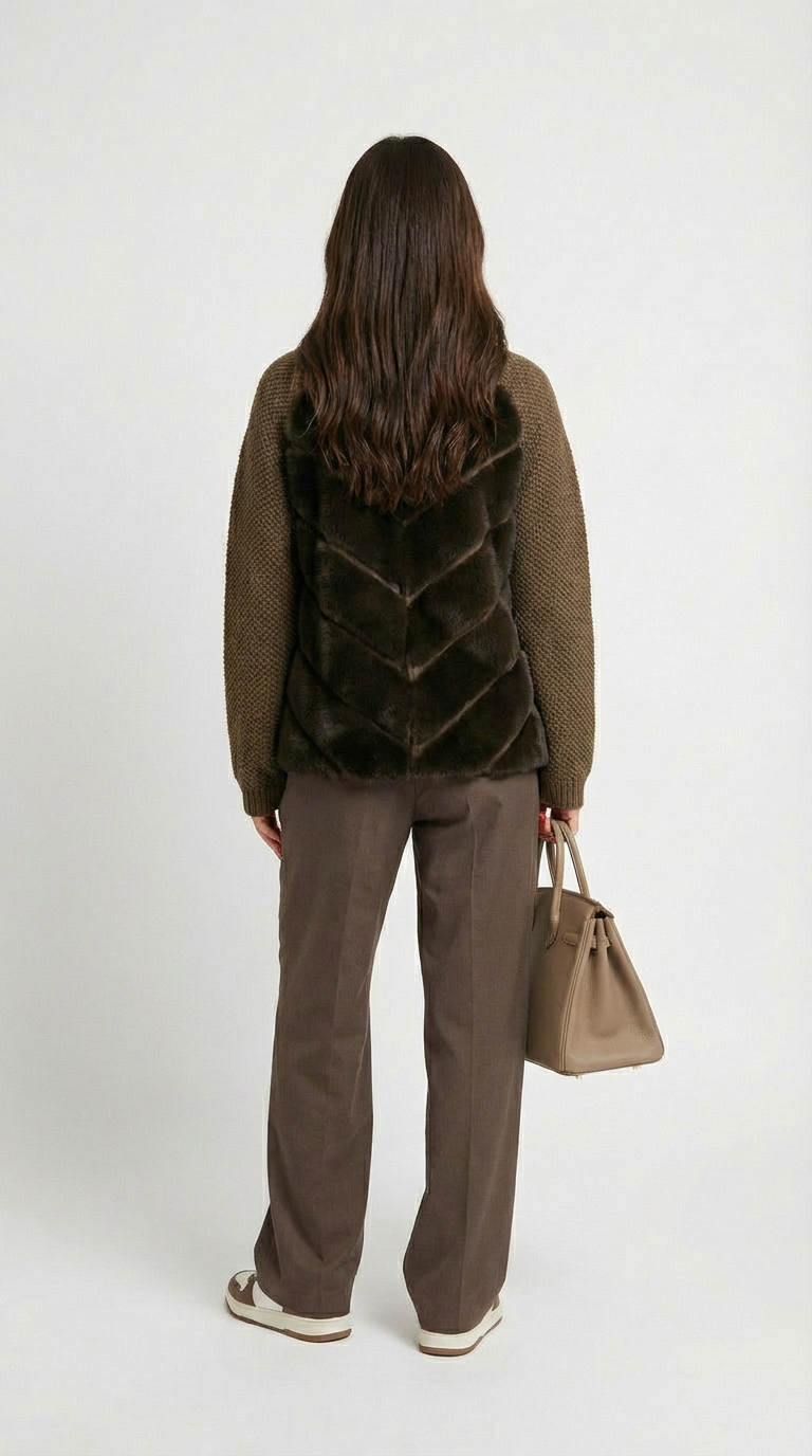 Brumal - Veste patchwork en fourrure végane