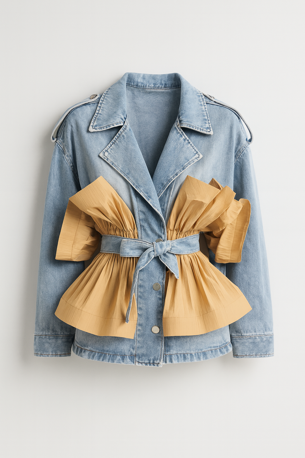 Seraphine - Rüschens Denimjacke mit klassischem Reverskragen