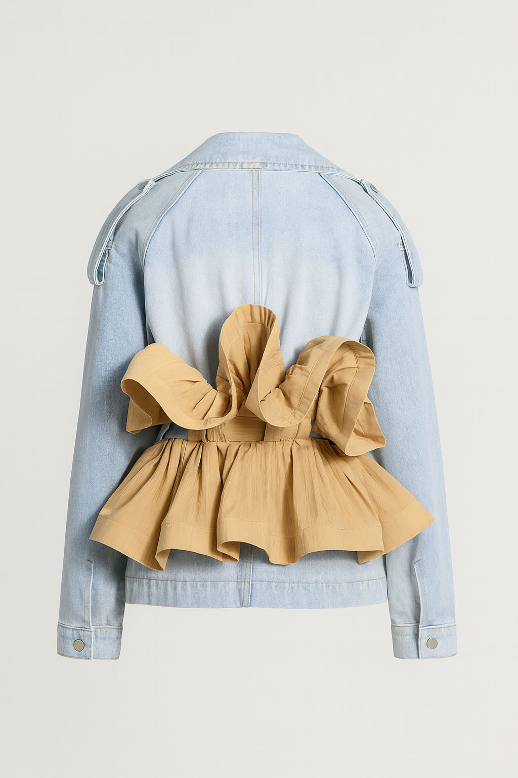 Seraphine - Rüschens Denimjacke mit klassischem Reverskragen