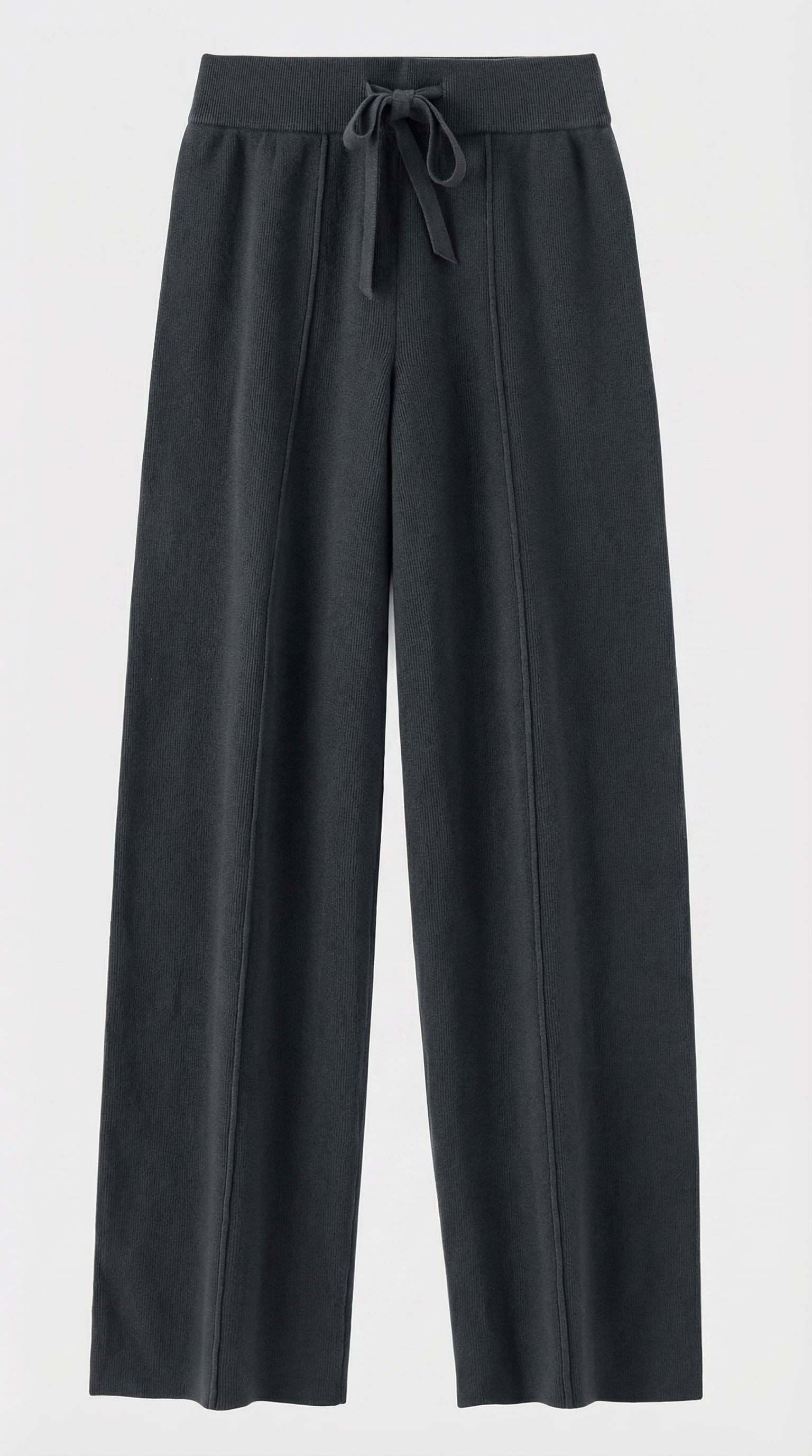 Milos - Pantalon large 100 % laine mérinos noir