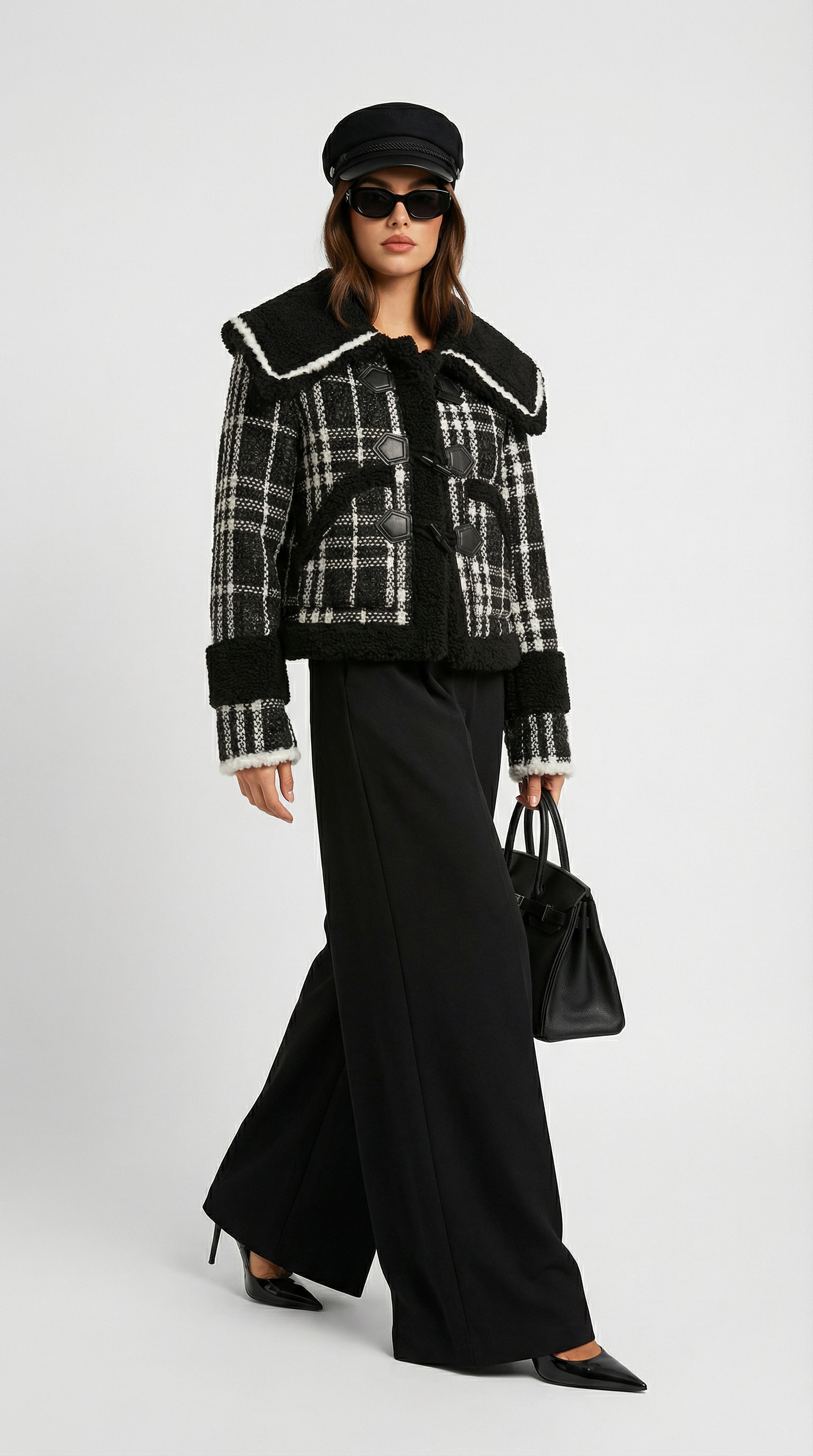 Solenn - Giacca in Tweed con Colletto Stravagante