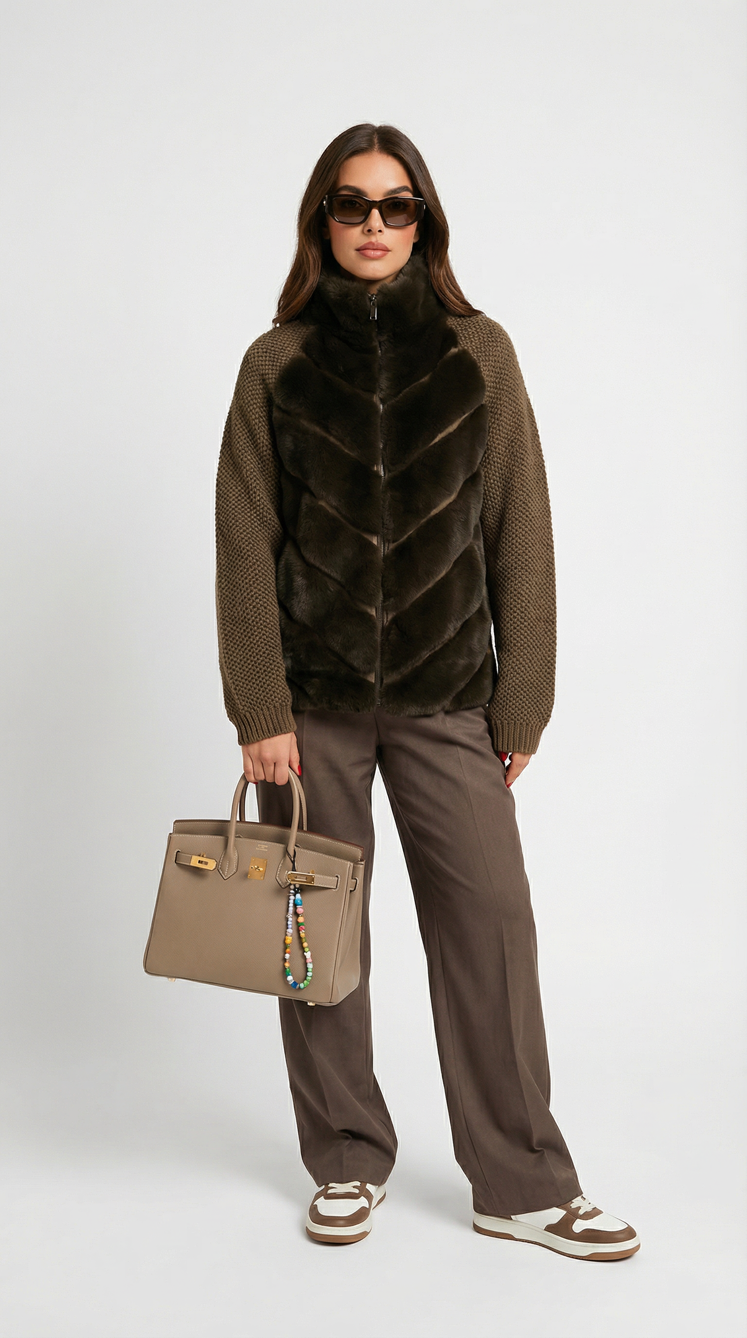 Brumal - Giacca Patchwork in Pelliccia Vegana