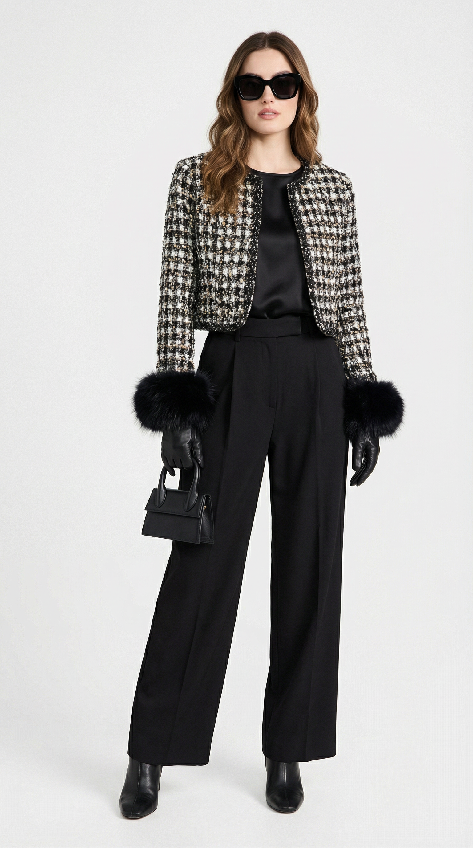Criss - Blazer Imbottito in Cotone Chic con Polsini in Pelliccia Vegana