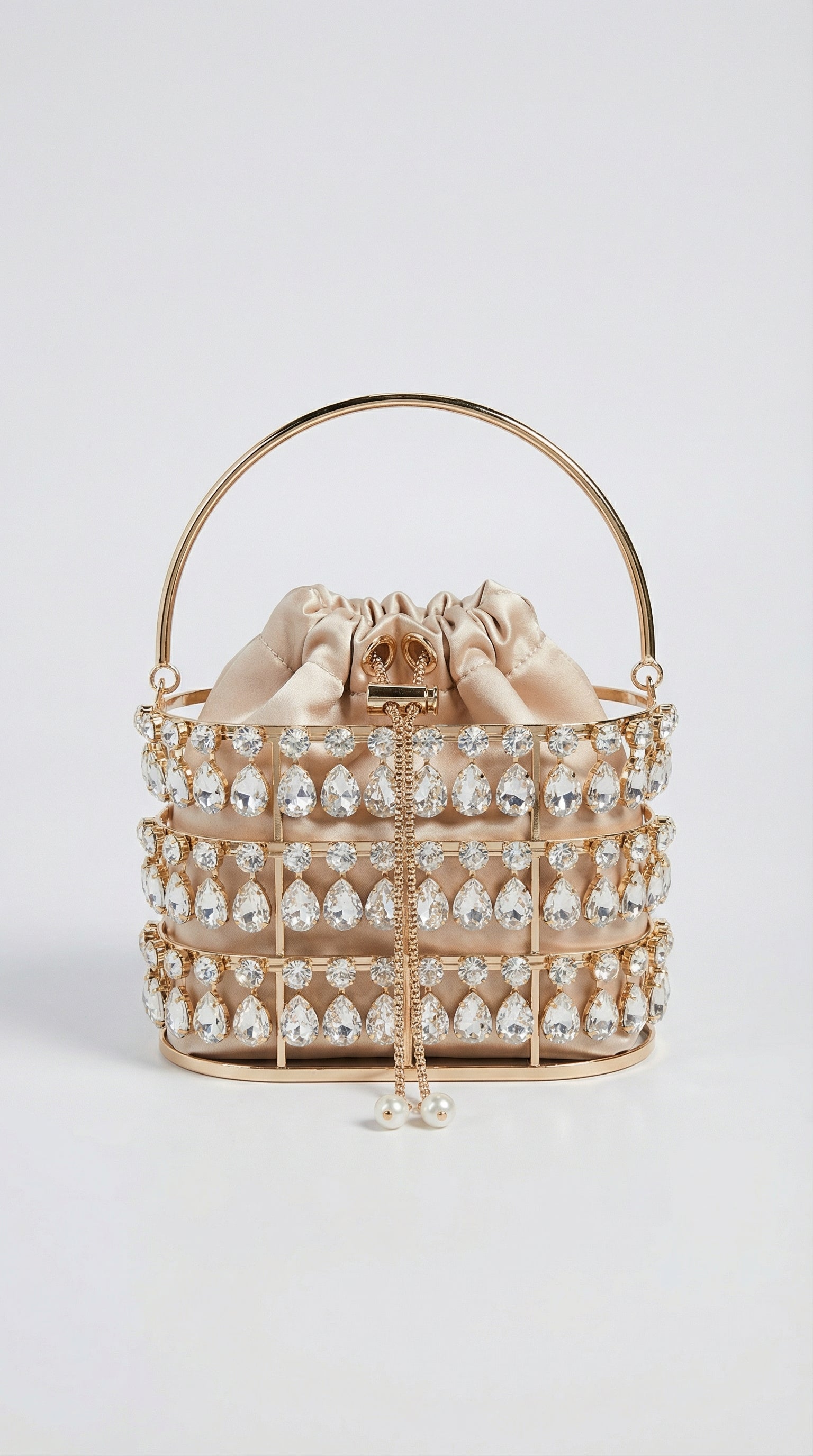 Solene - Luksusowa torebka typu bucket ozdobiona kryształami i diamentami
