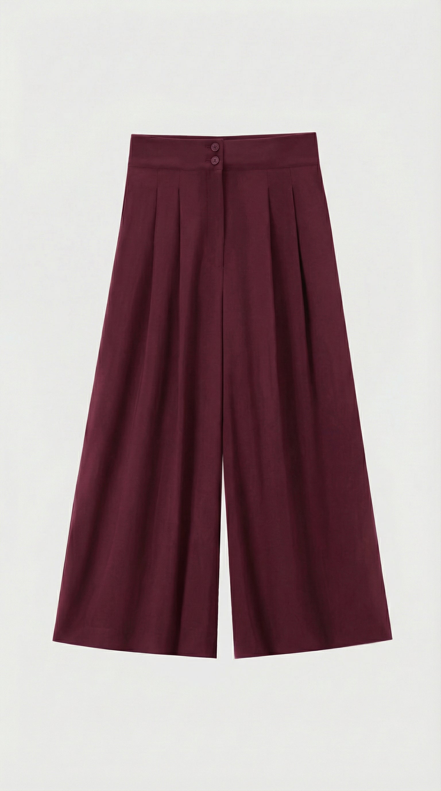 Epure - Wide-Leg Tailored Trousers Burgundy