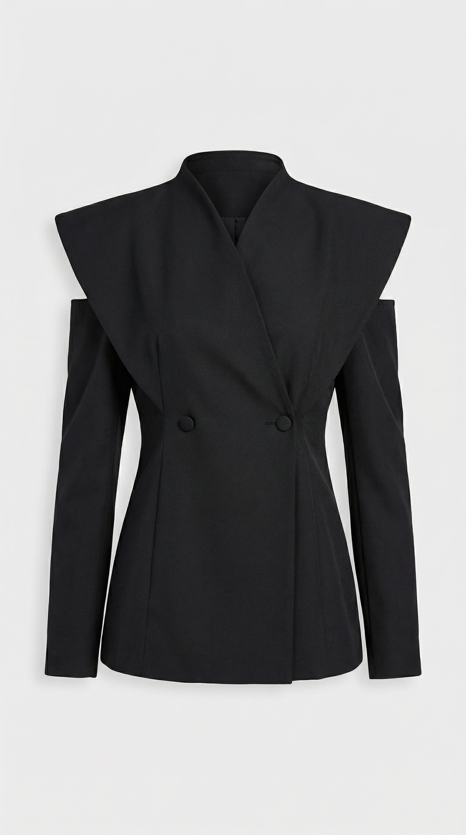 Aise - Avantgarde Skulpturales Ausgeschnittenes Blazer Schwarz