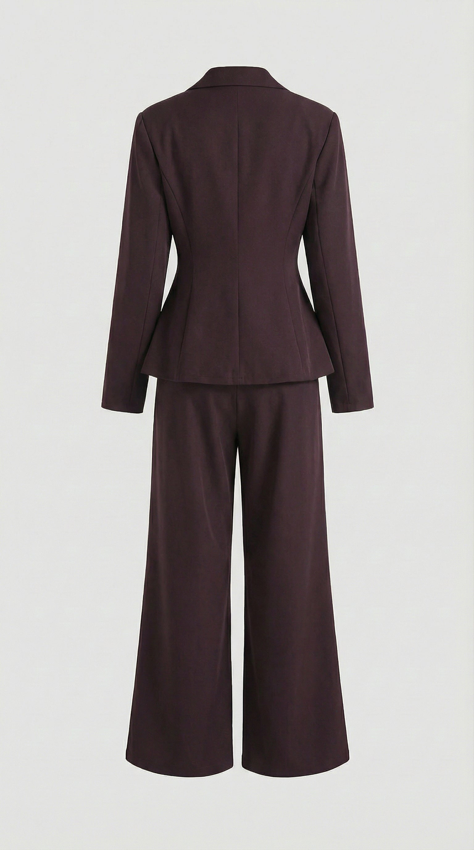 Formis - Sculptural V-Neck Blazer & Wide-Leg Trouser Set