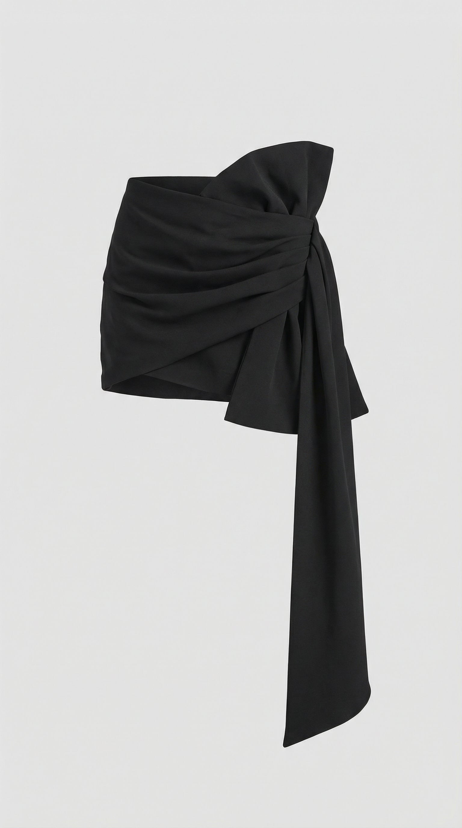 Sculpta - Jupe plissée à nœud Niche French Temperament noire
