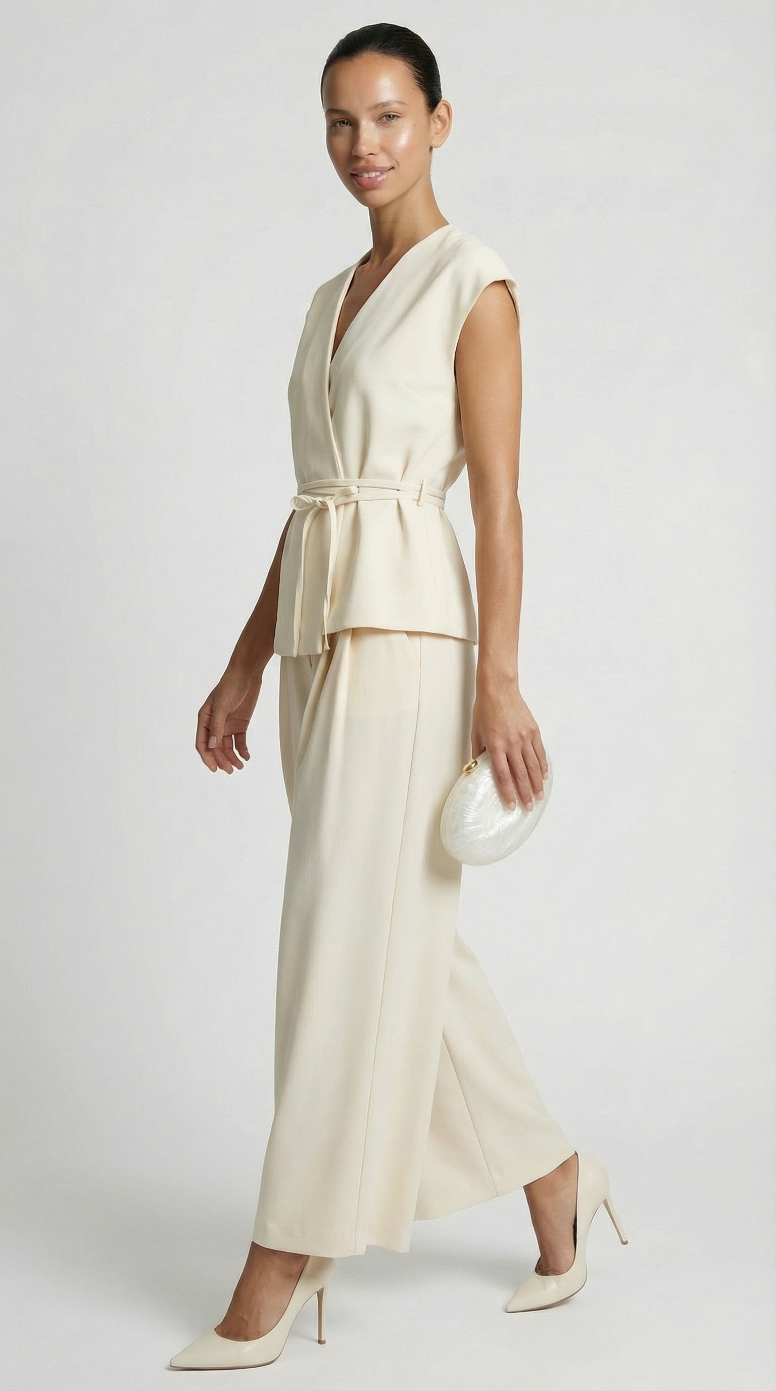 Epure - Wide-Leg Tailored Trousers Ivory