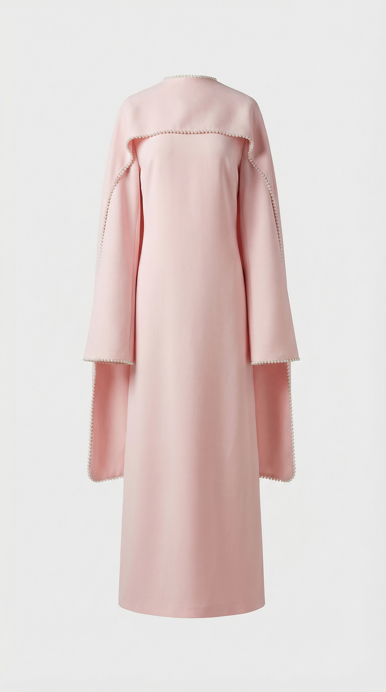 Lova - Heavy Beading Long Bell Sleeve Cape Gown