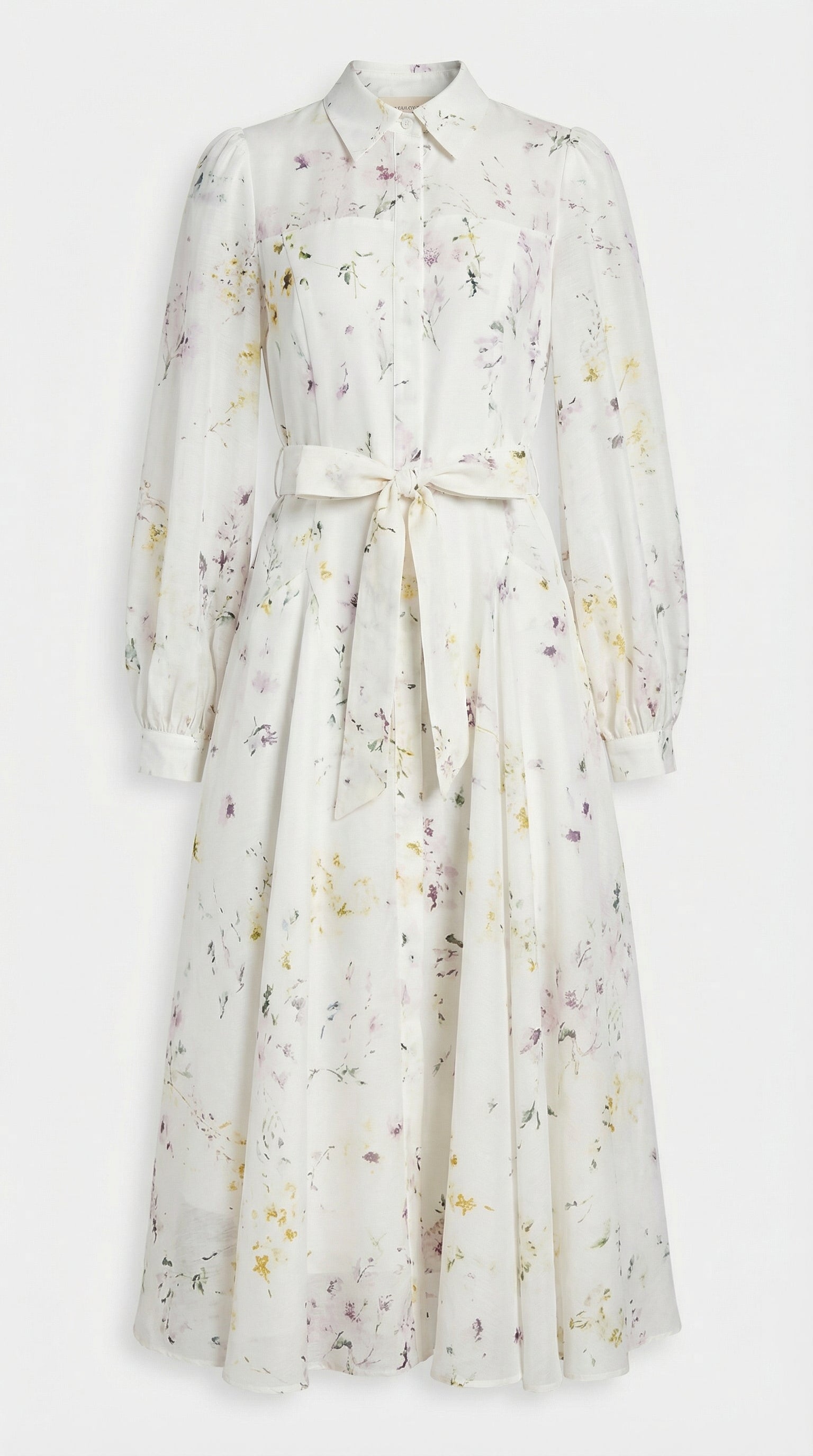 Runa - Printed Sheer Lace-Up Midi Dress