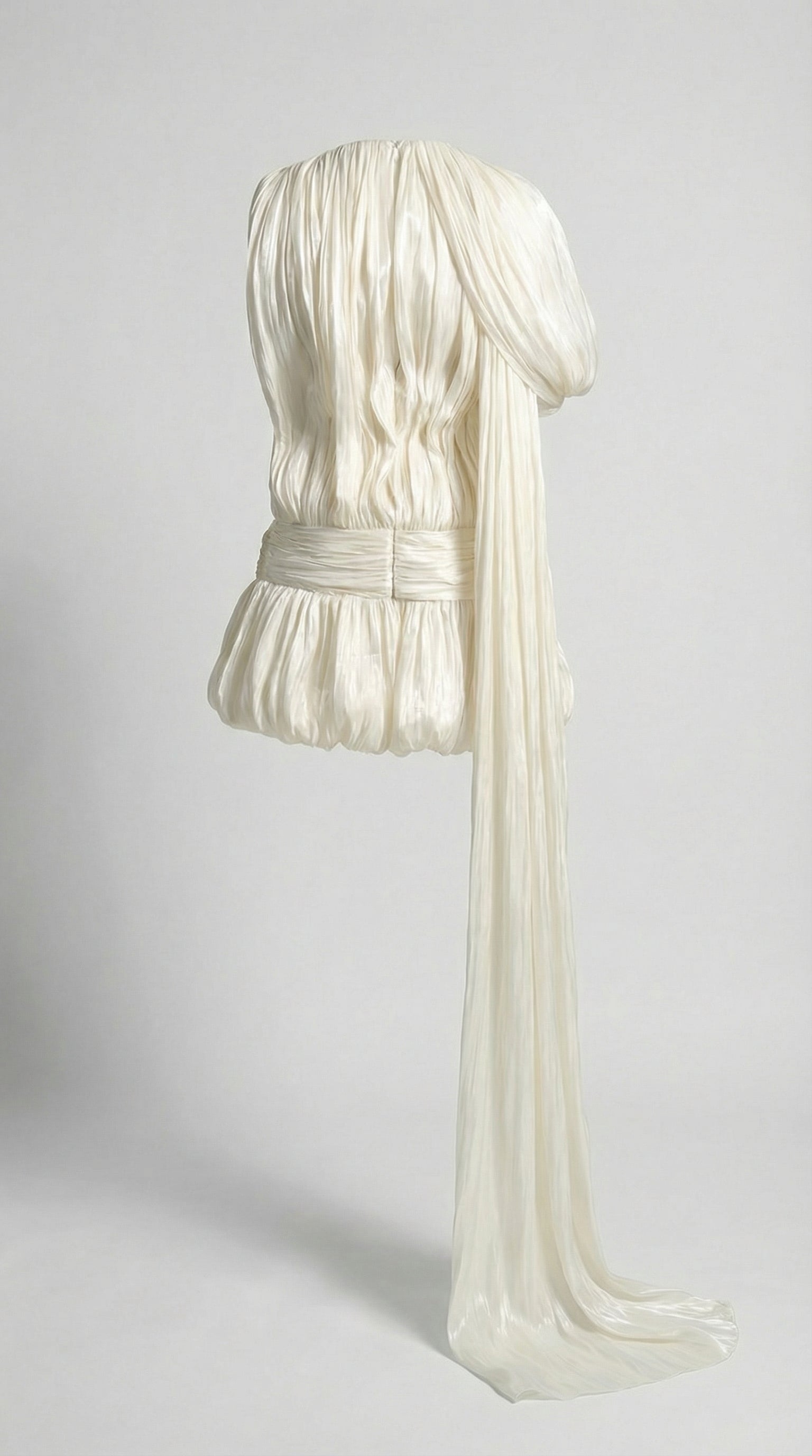 Aroa - Robe courte à plis, asymétrique sur une épaule