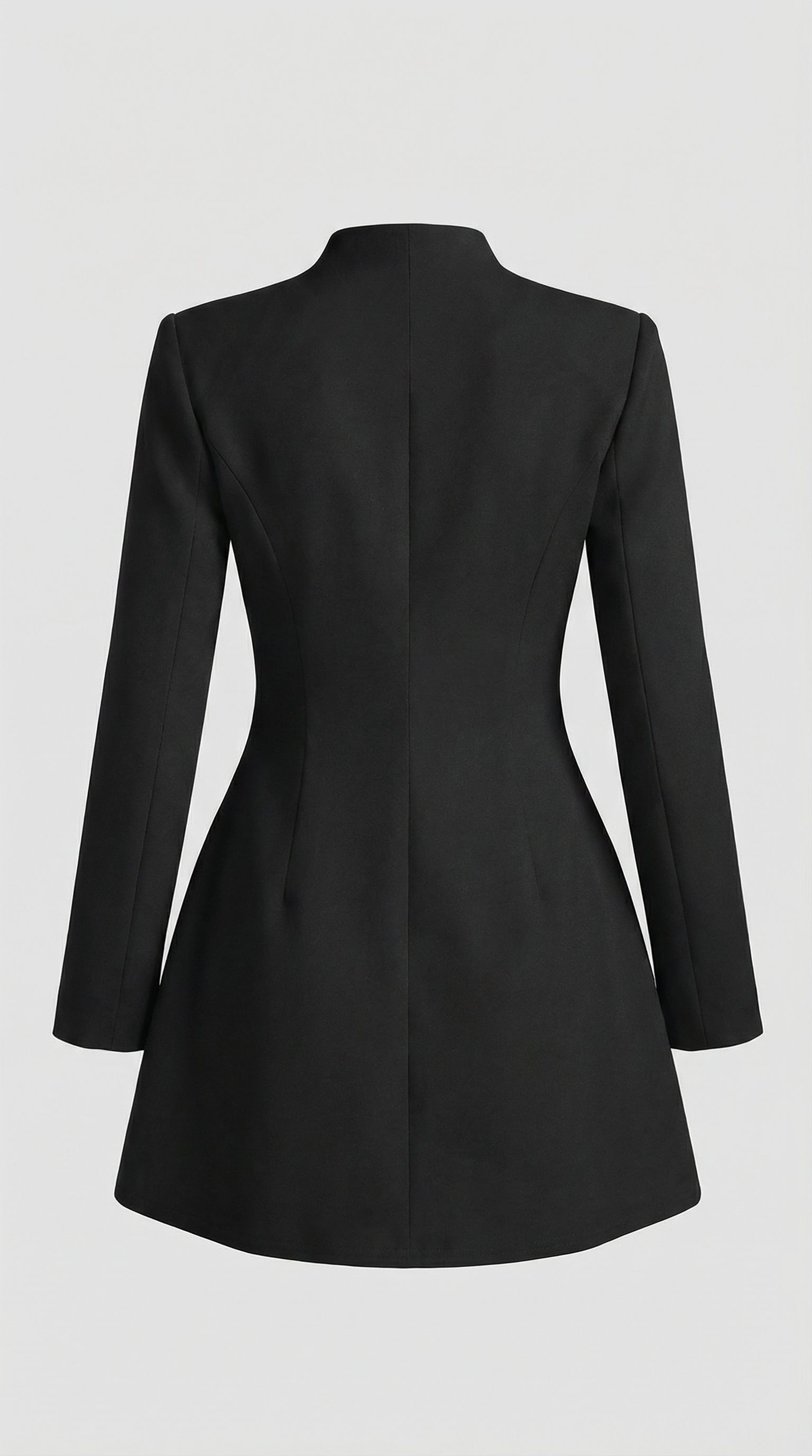 Savi - Vestido blazer de oficina abotonado con cuello alzado - Negro