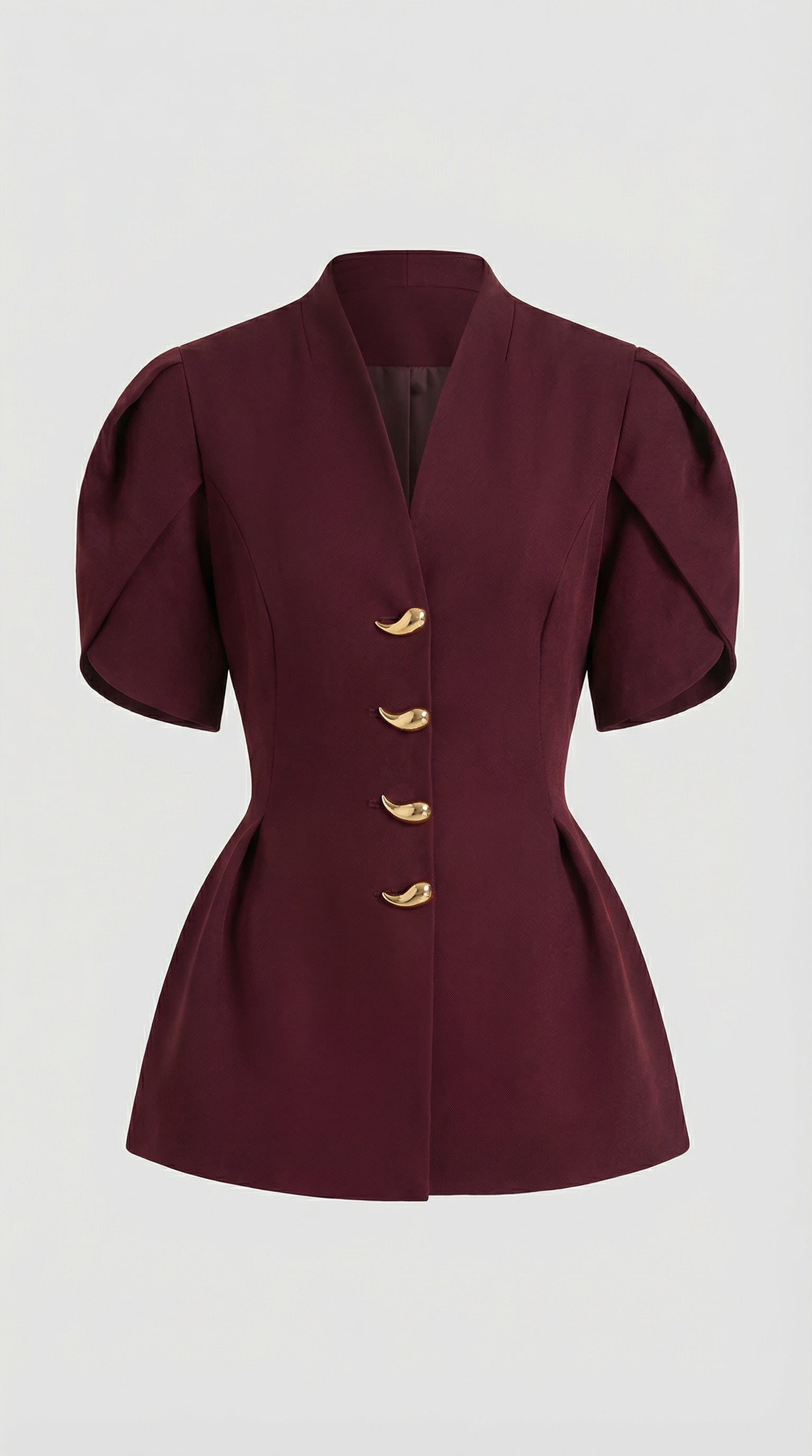 Livo - Chemise à manches bouffantes bordeaux