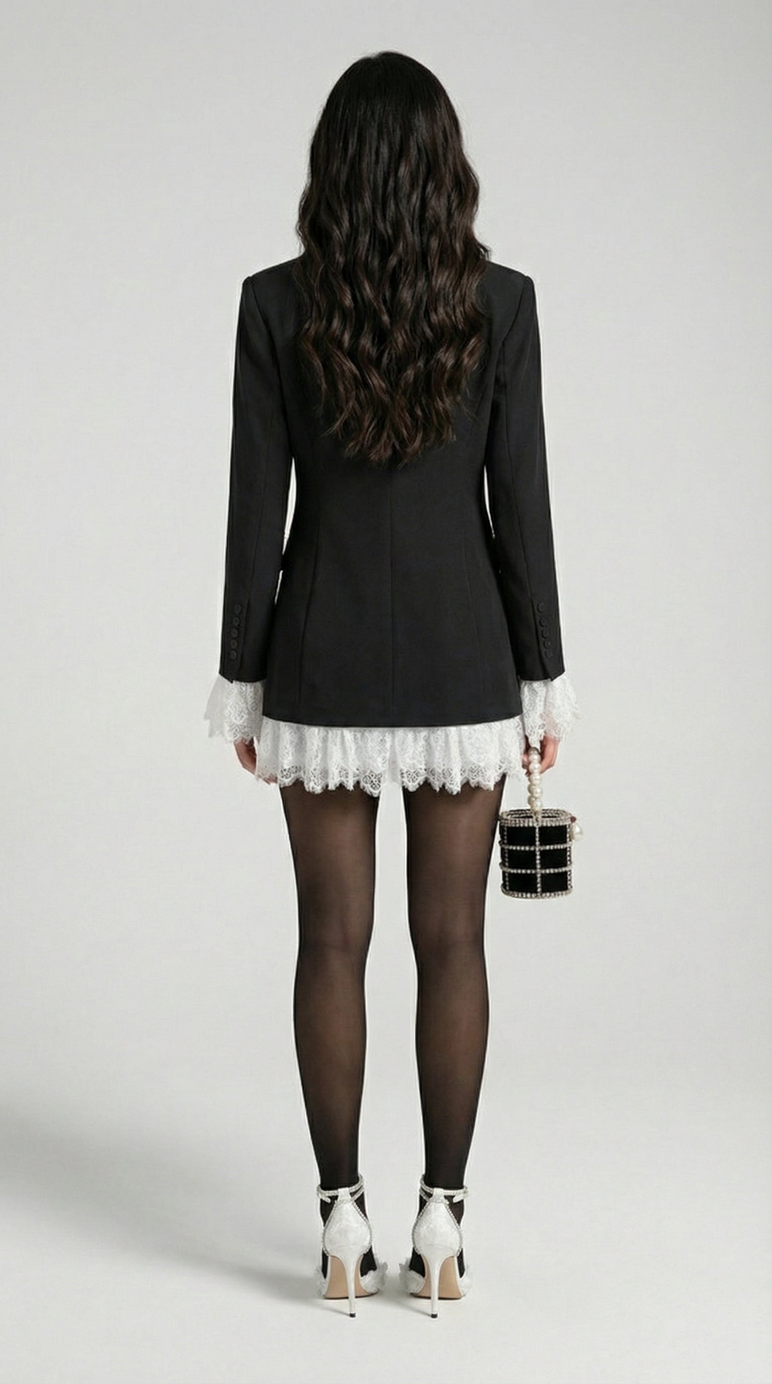 Era - Black Lace Spliced Blazer
