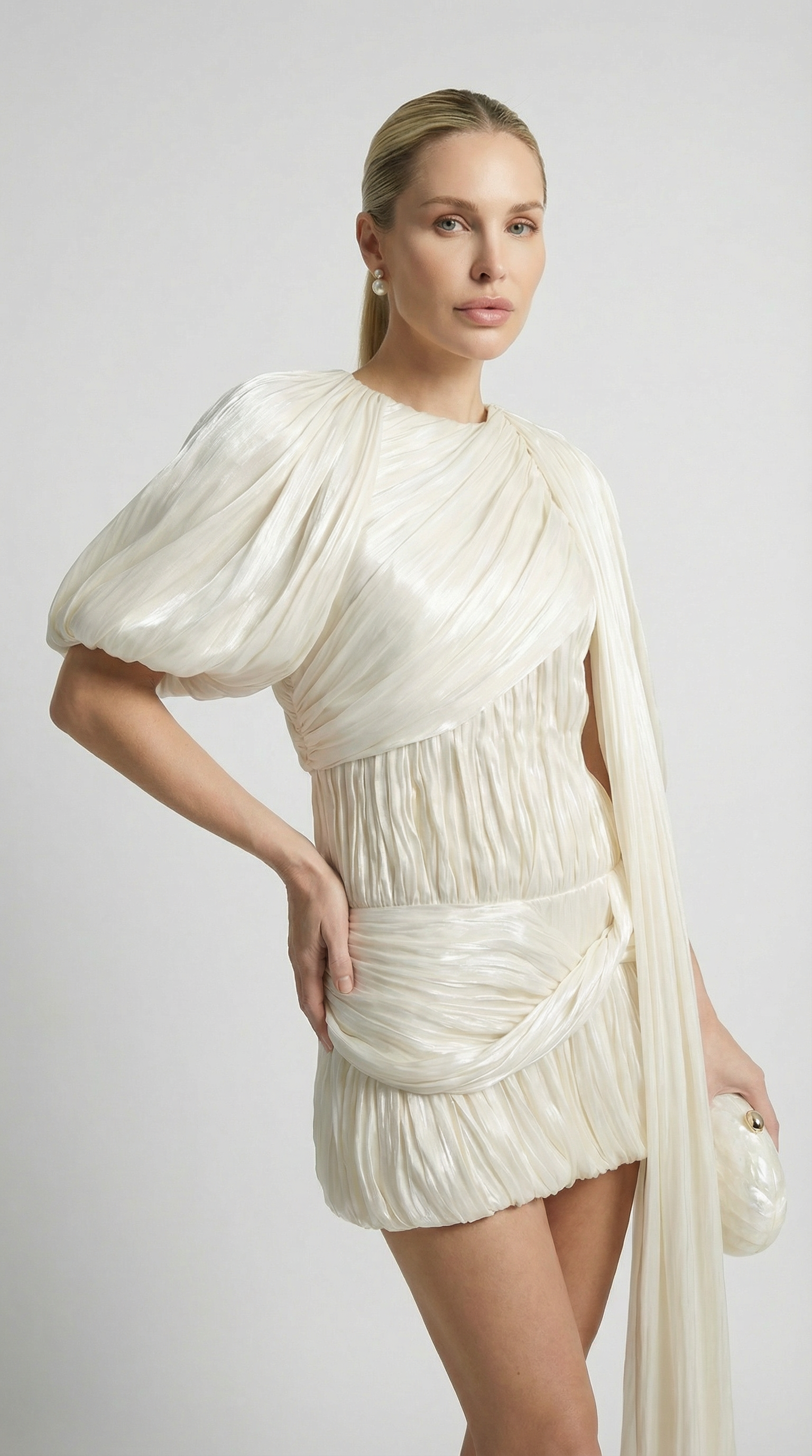 Aroa - Miniabito monospalla drappeggiato