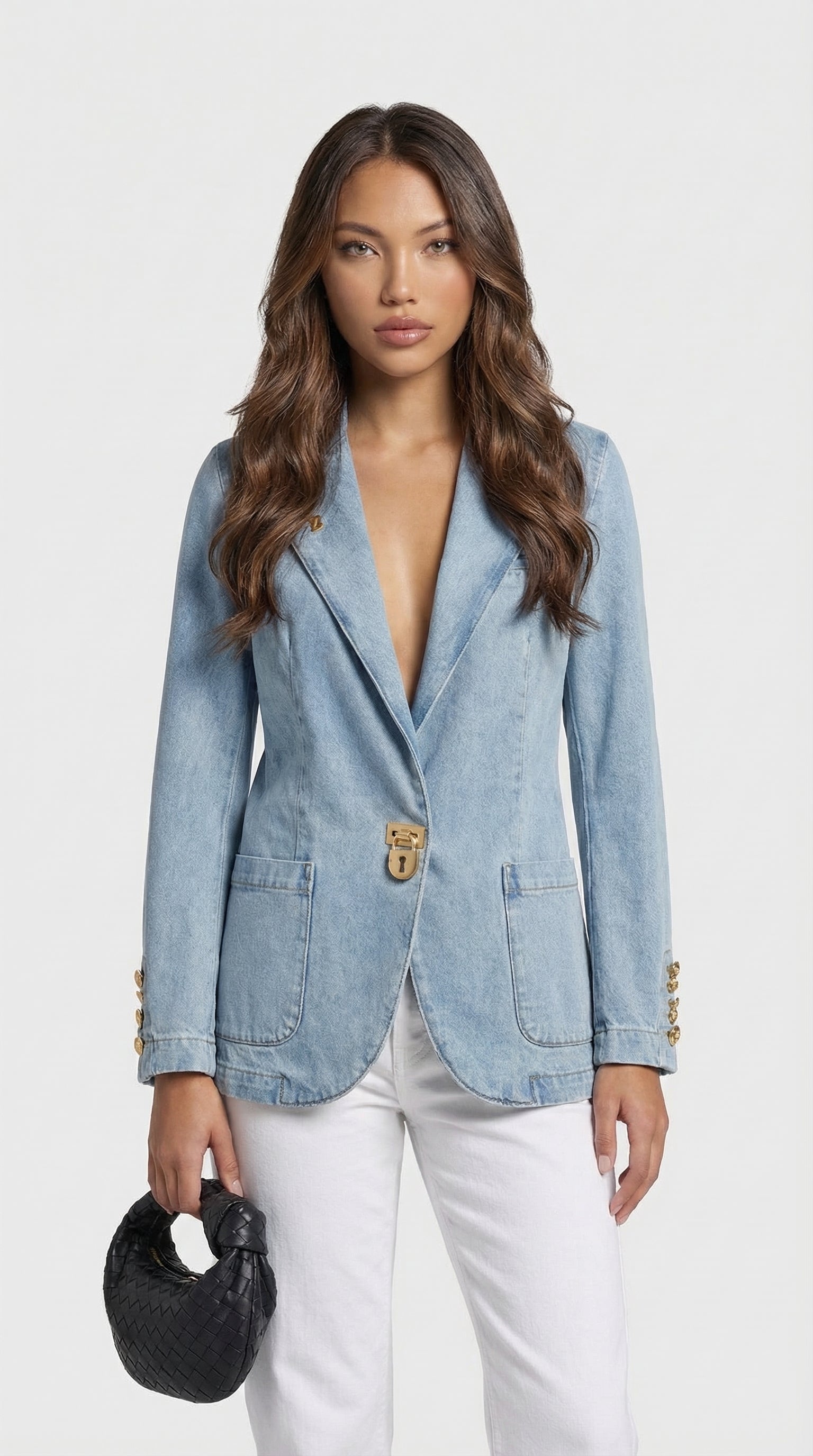 Lena - Französischer Stil Denim Blazer