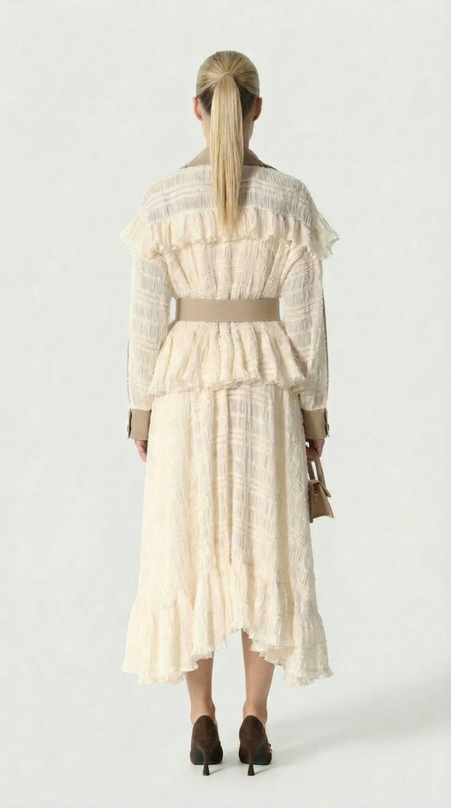 Siva - Trench con inserto in pizzo irregolare