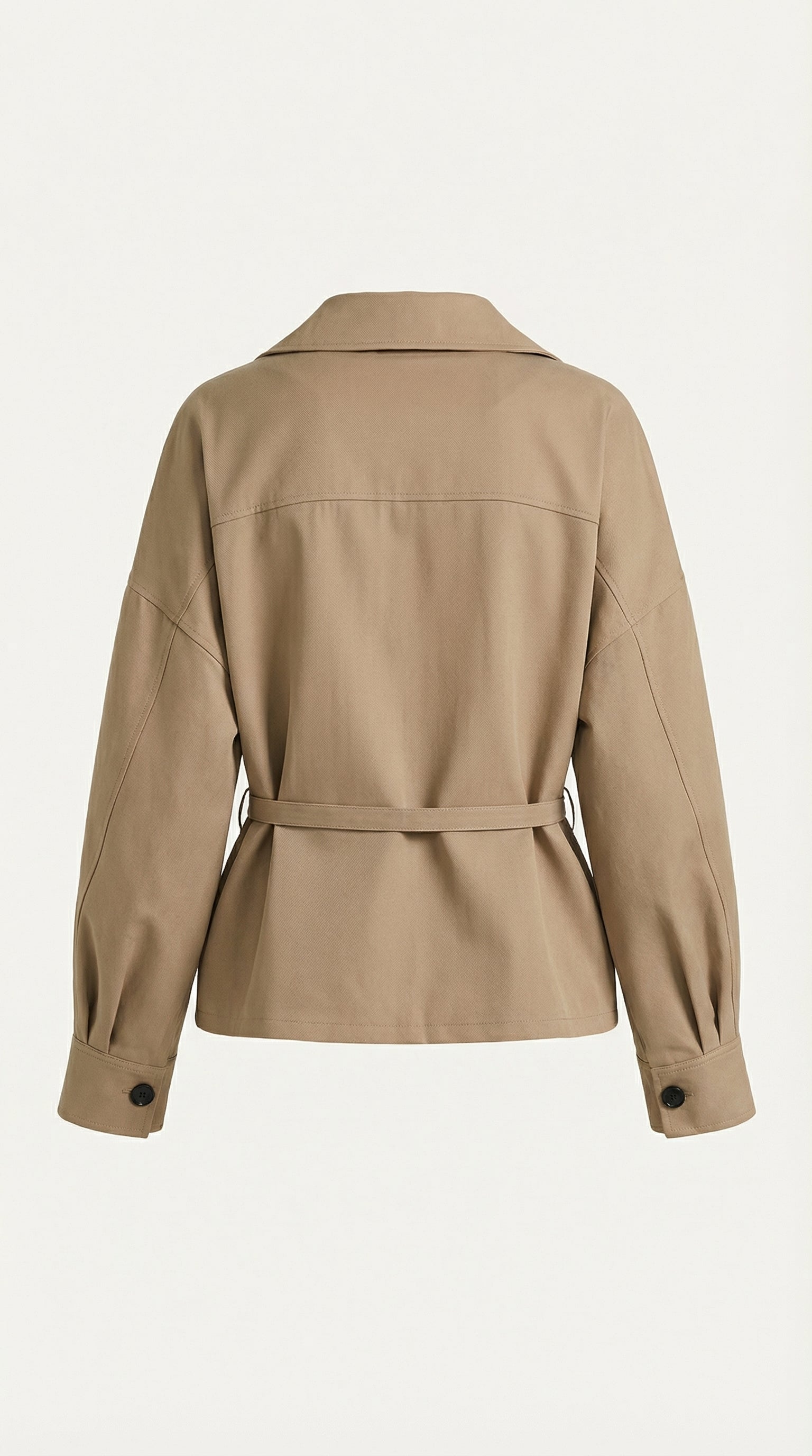 Olea - Veste Courte Moderne Vintage à Col Rabattu et Poches à Lacets