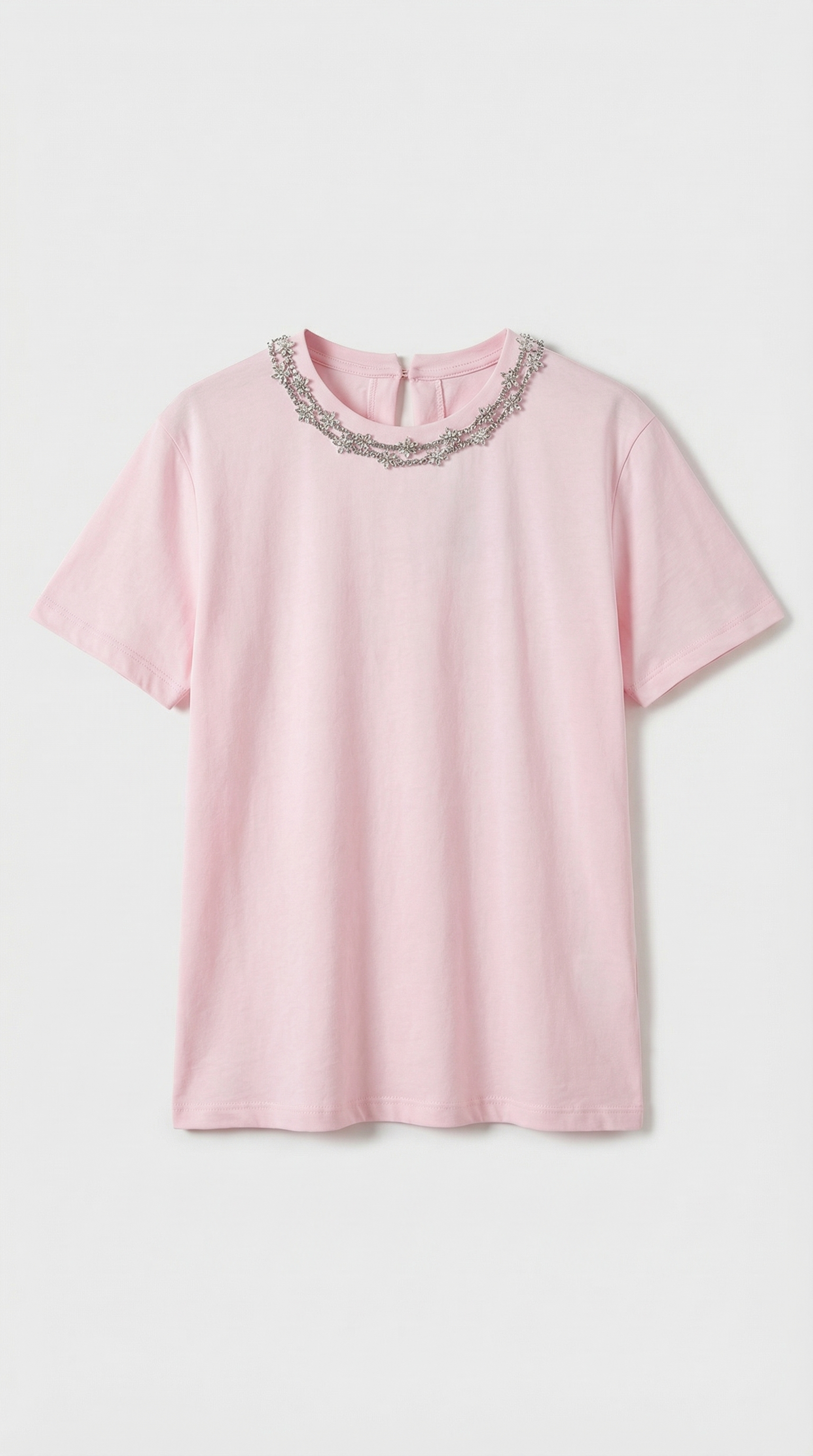 Dira - Baumwoll-T-Shirt mit Kristallverzierung