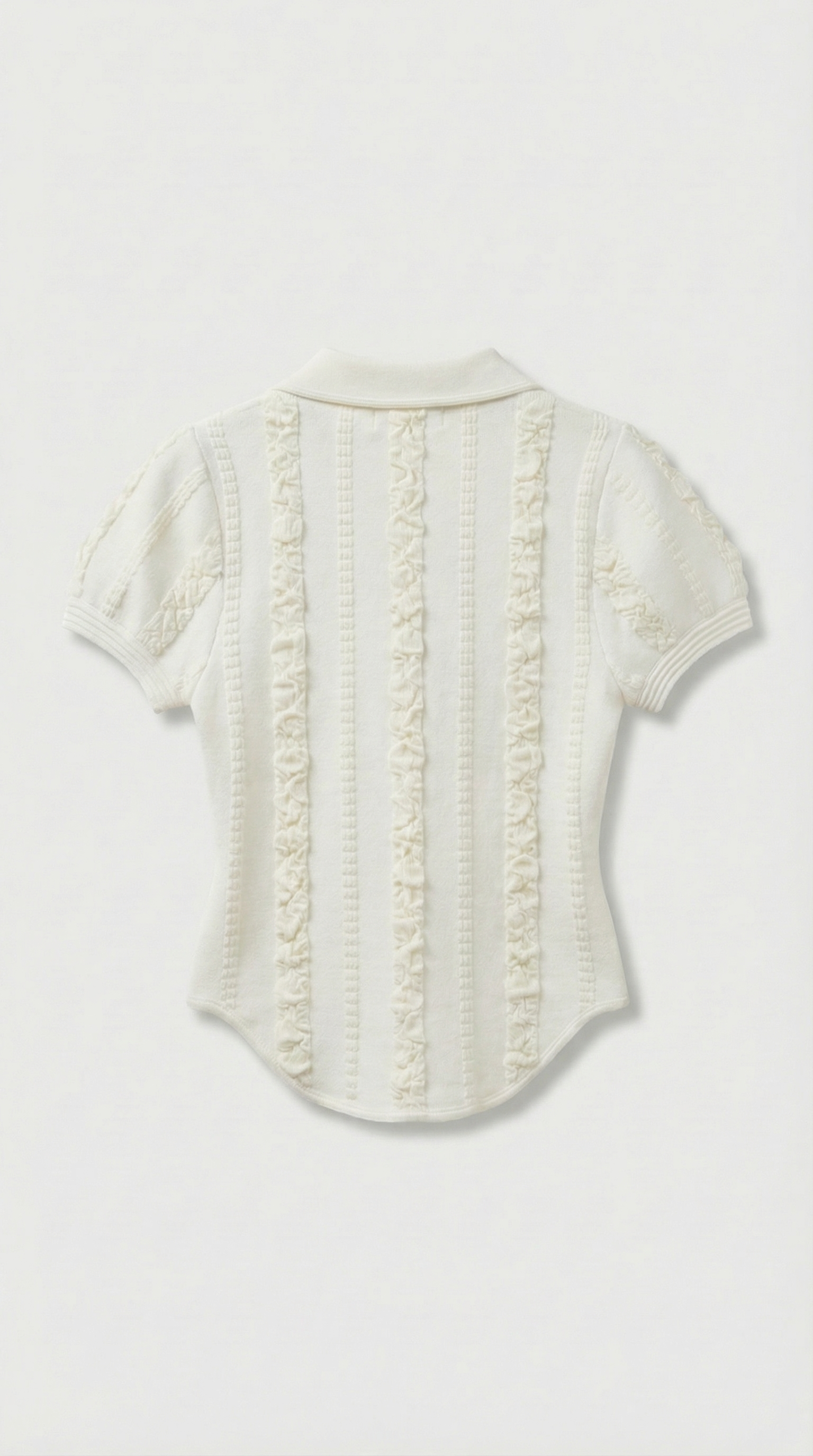 Eta - Rüschenshirt aus Rippenstrick