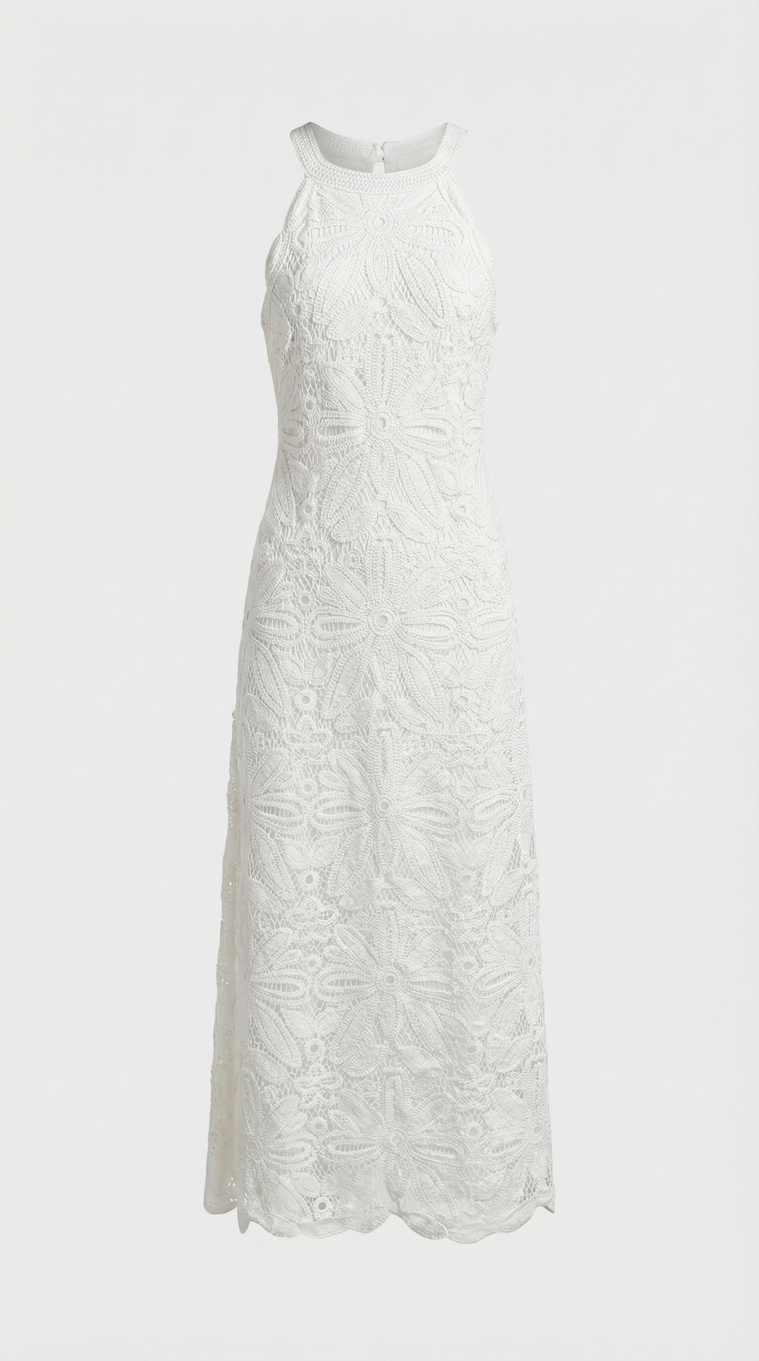 Nosa - Besticktes Halfter-Maxikleid aus Baumwolle