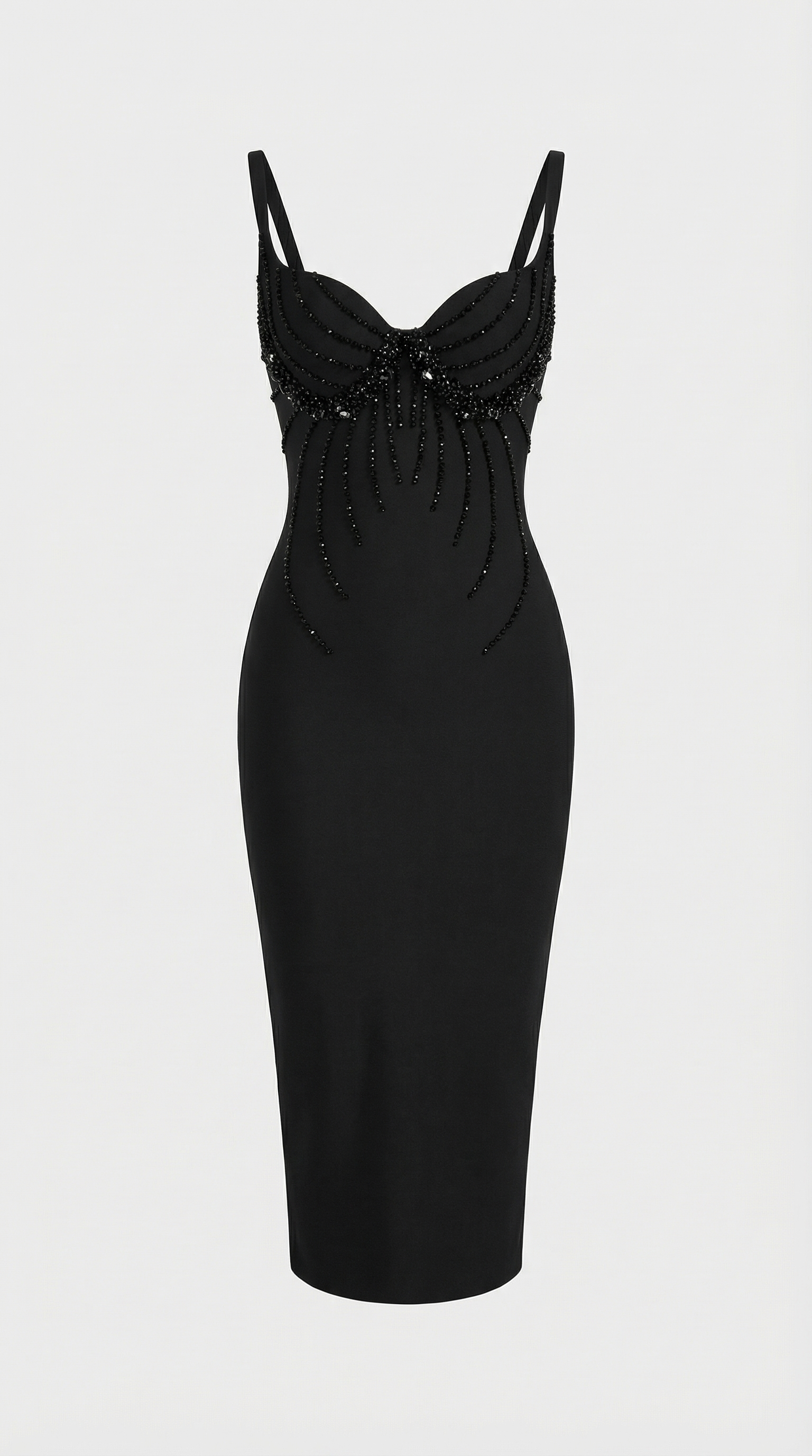 Zuno - Kristallverziertes Bustier-Midi-Kleid
