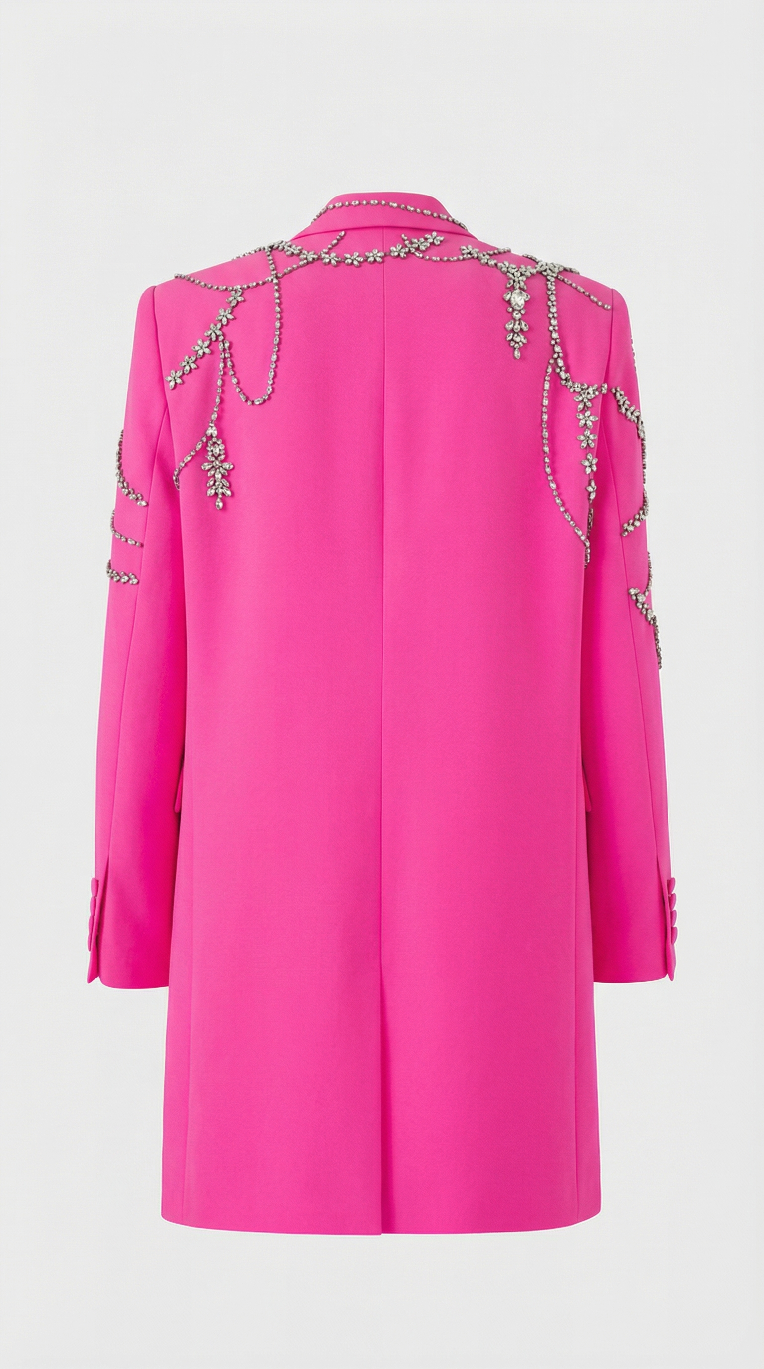 Veno - Abito Blazer Doppiopetto Rosa con Cristalli