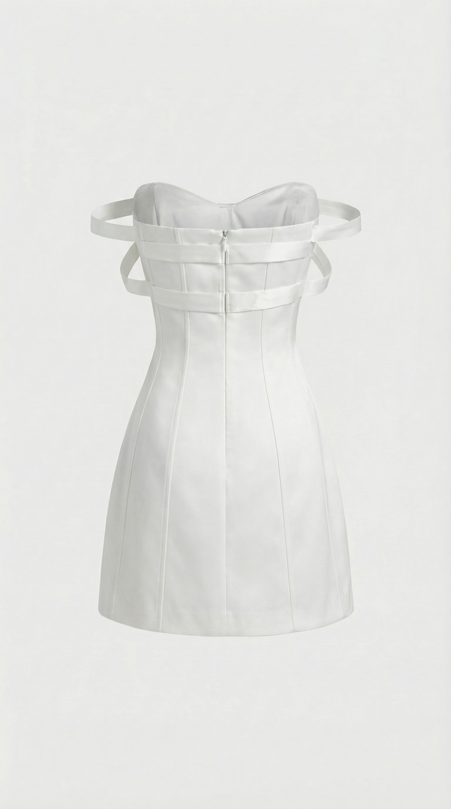 Sise - Vestido mini sin tirantes con lazo y paneles