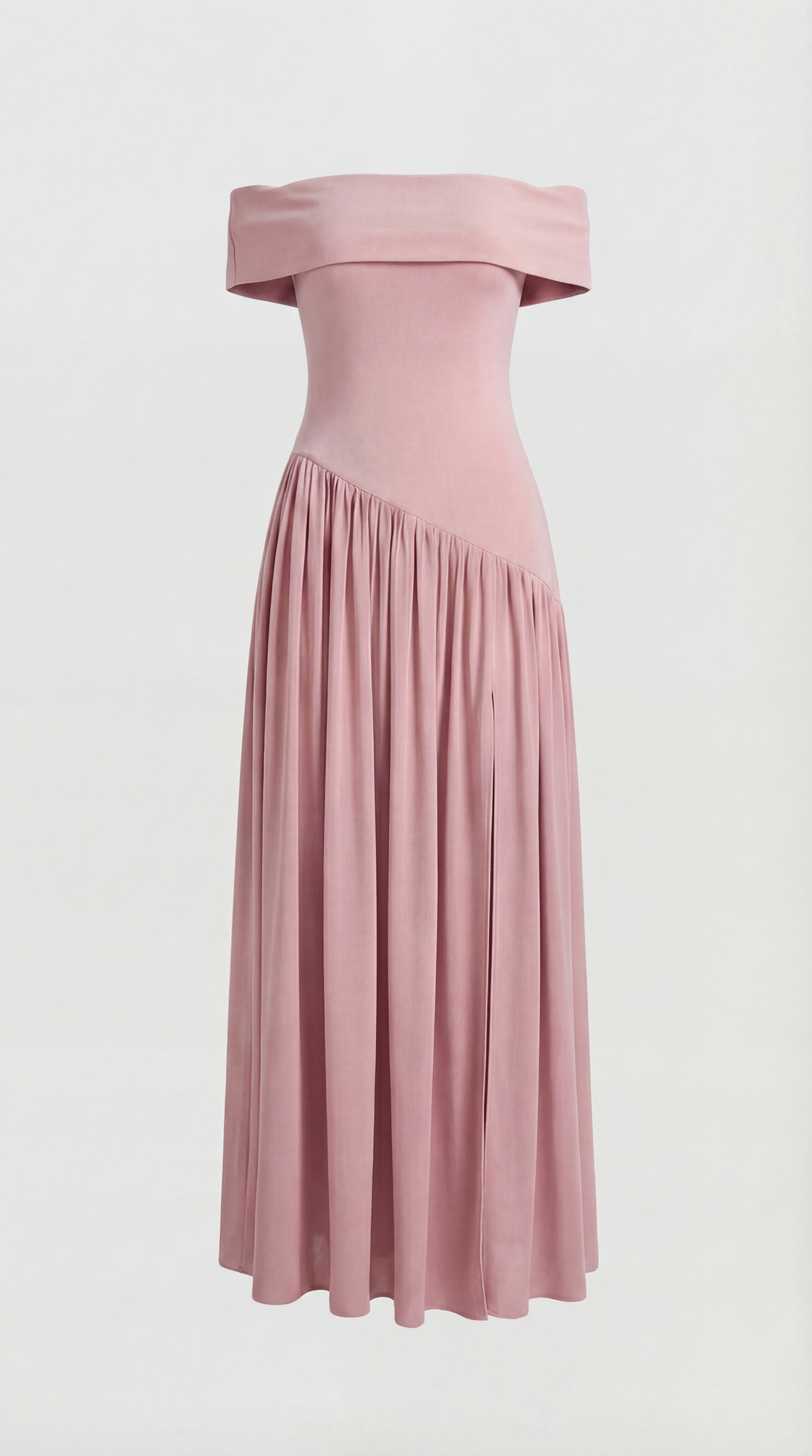 Fleur - Trägerloses Kleid mit Extravagantem Hohem Schlitz Rosa