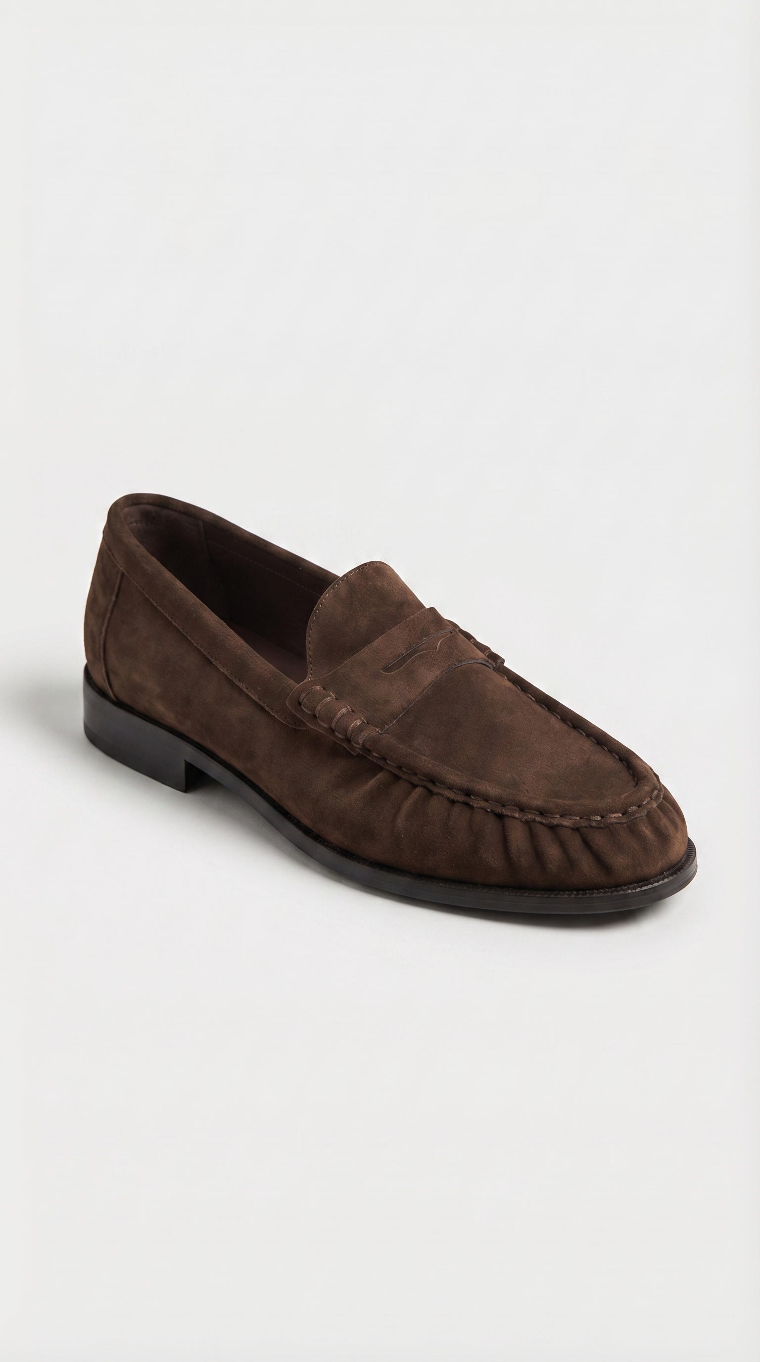 Costas - Rüschenschnitt Leder & Wildleder Penny Loafer Braun