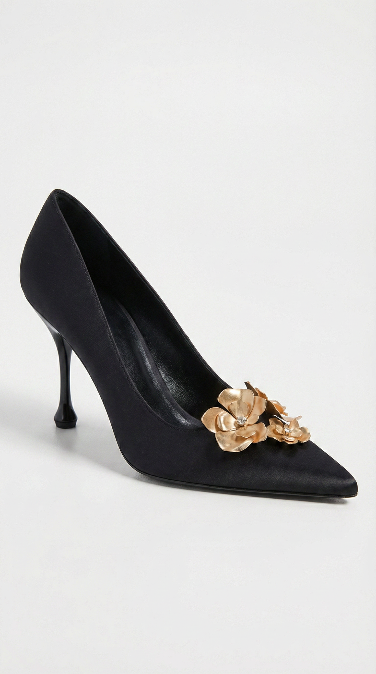 Alessa - Stiletto en satin orné de fleurs en 3D