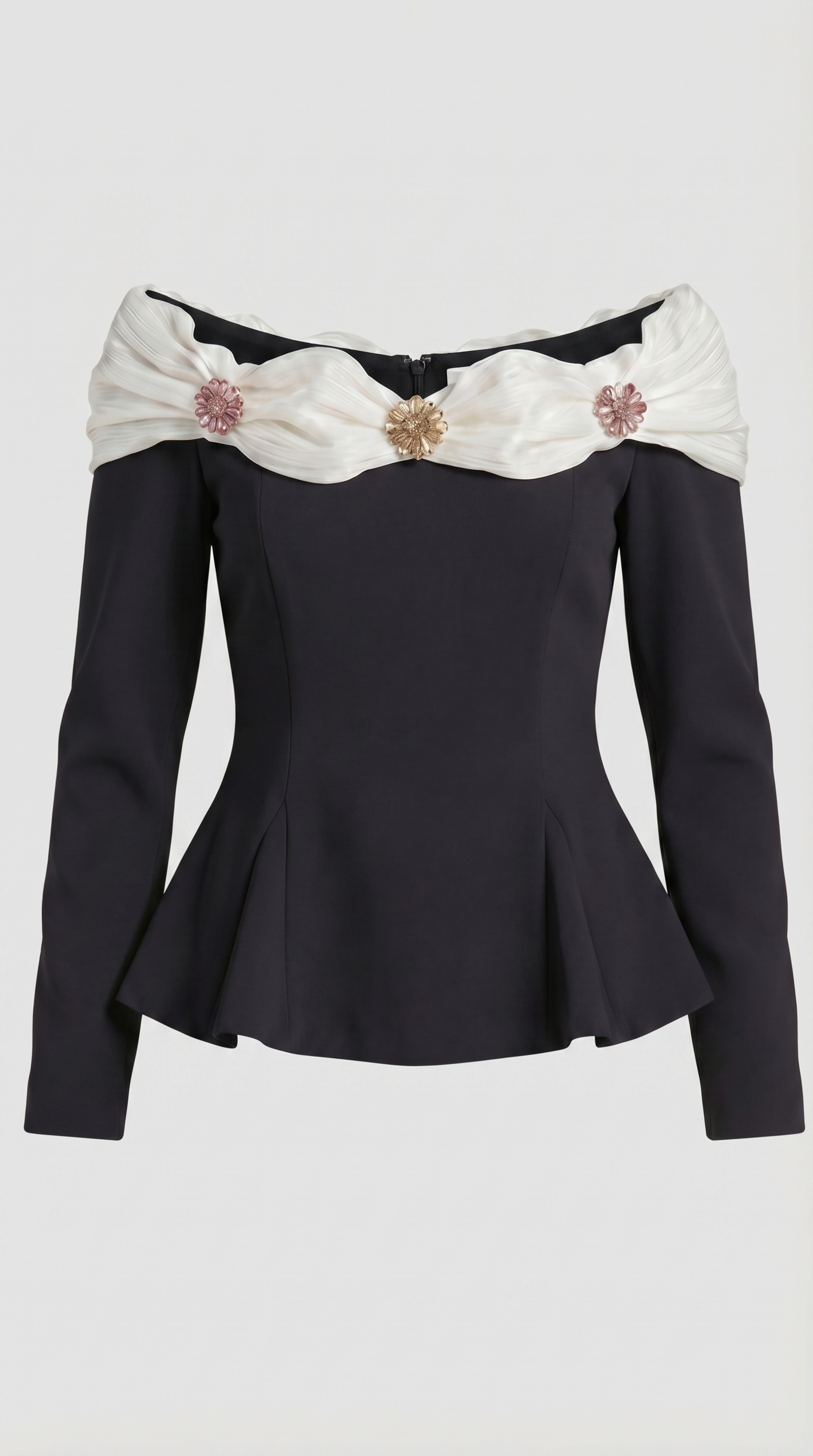 Arana - Sexy Ausschnitt Crop Top Schwarz