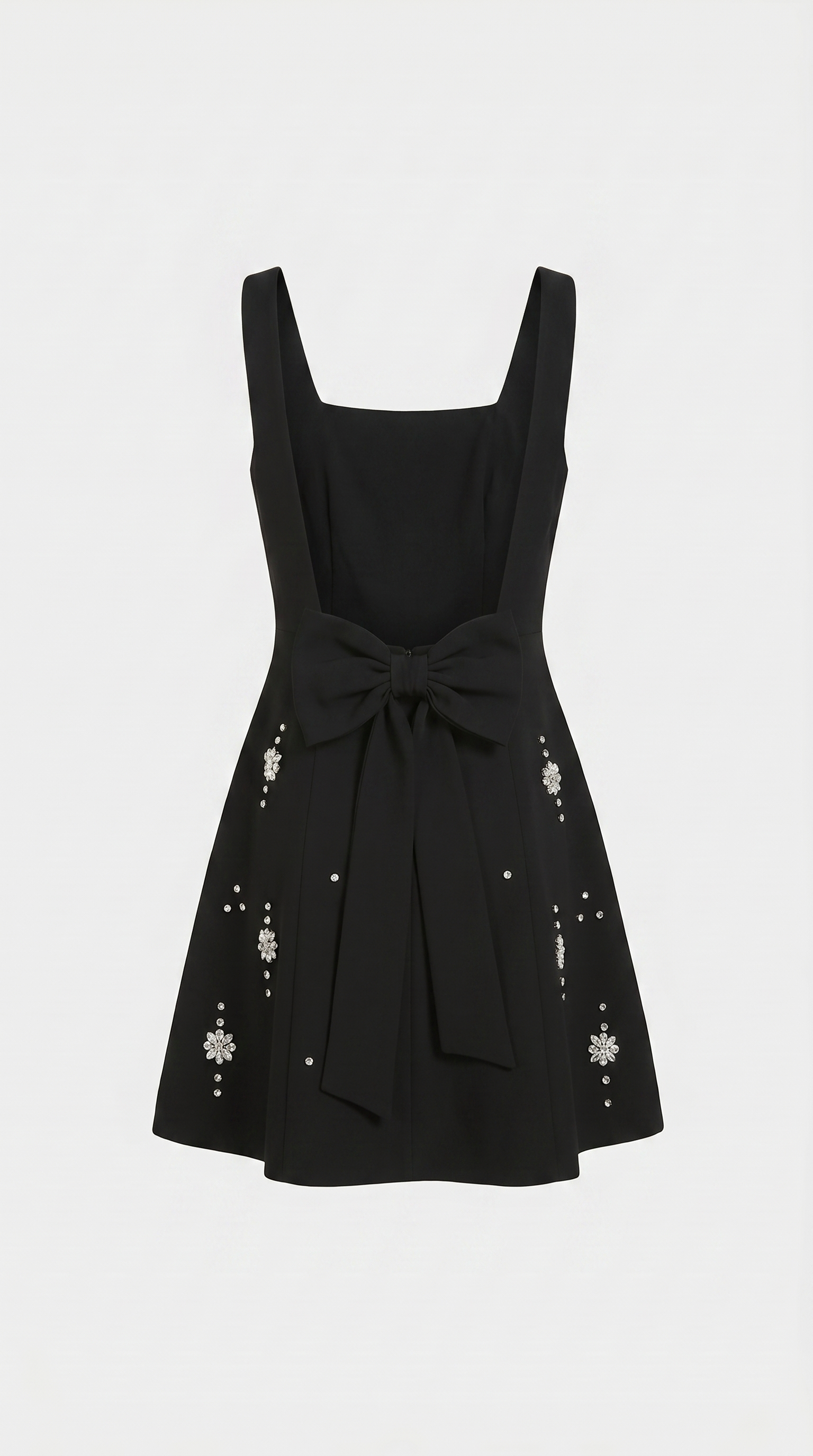 Mona - Crystal-Embellished A-Line Mini Dress Black