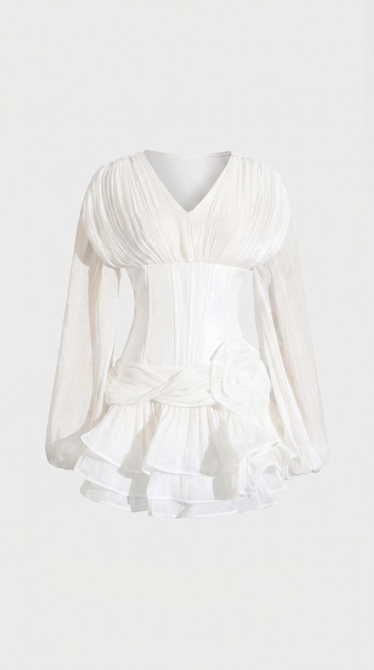 Massi - Mini Dress with Rosette Accent