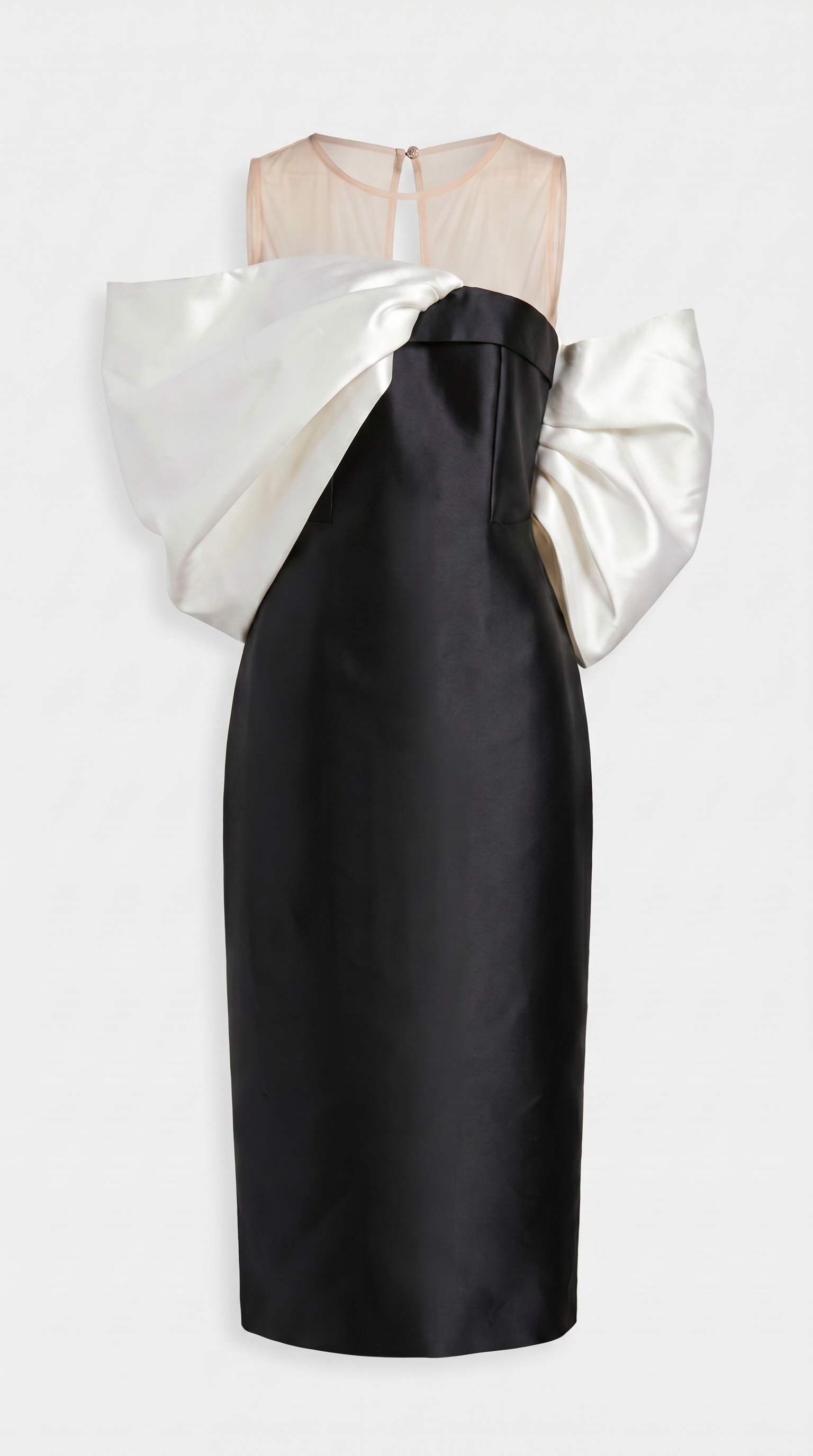 Modis - Sculptural Bow One-Shoulder Midi Dress Black