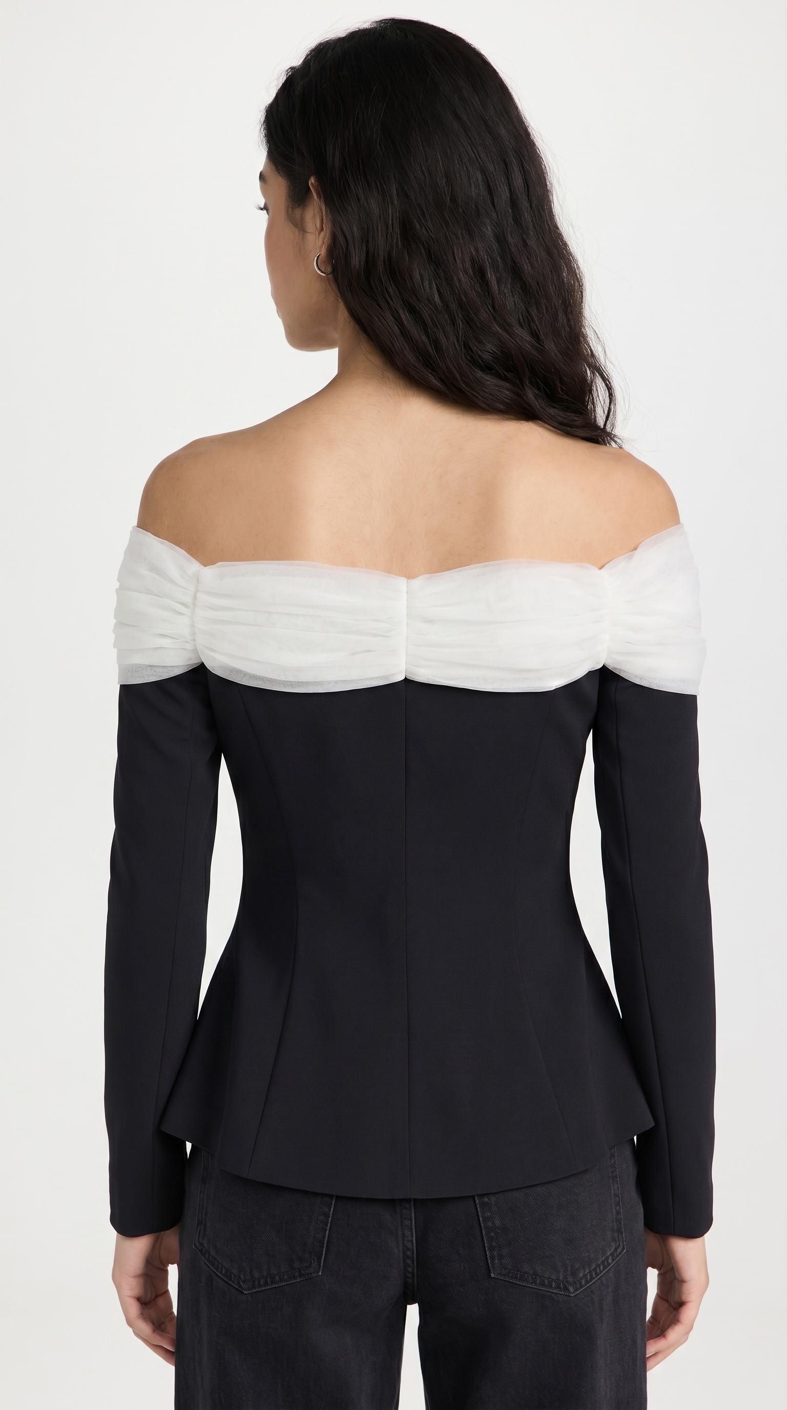 Arana - Sexy Ausschnitt Crop Top Schwarz