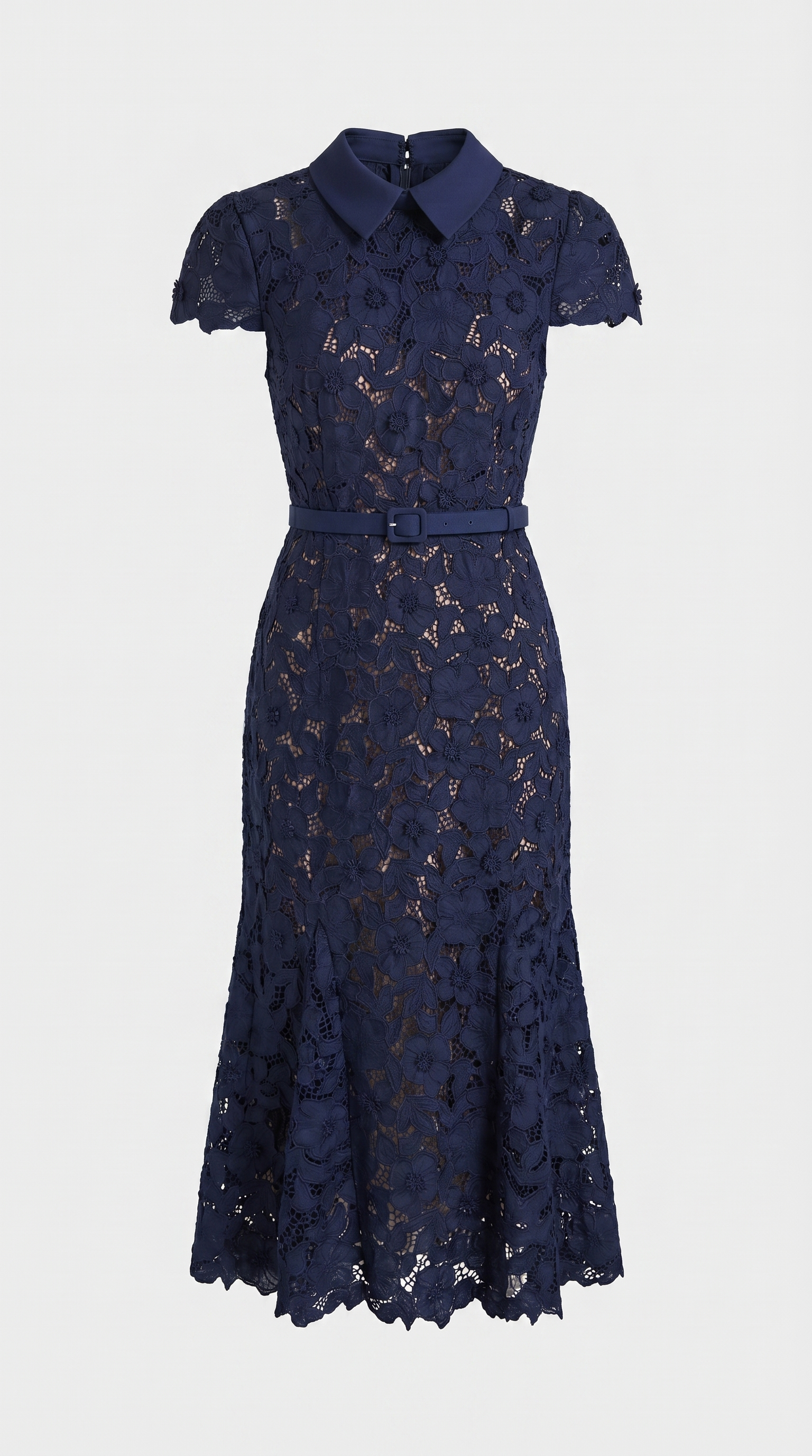 Dune - Belted Floral Lace Midi Dress