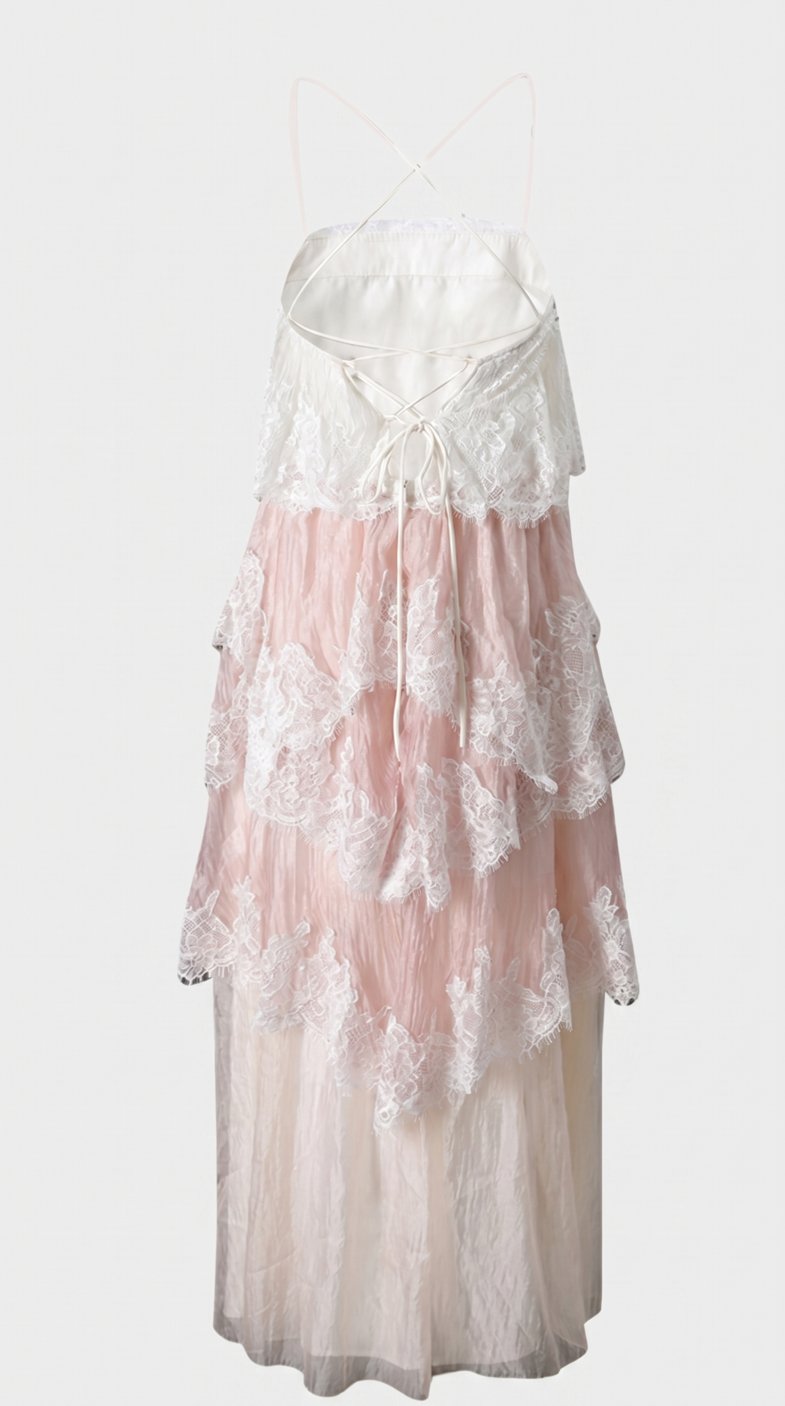 Luxa - Tiered Lace and Organza Maxi Gown