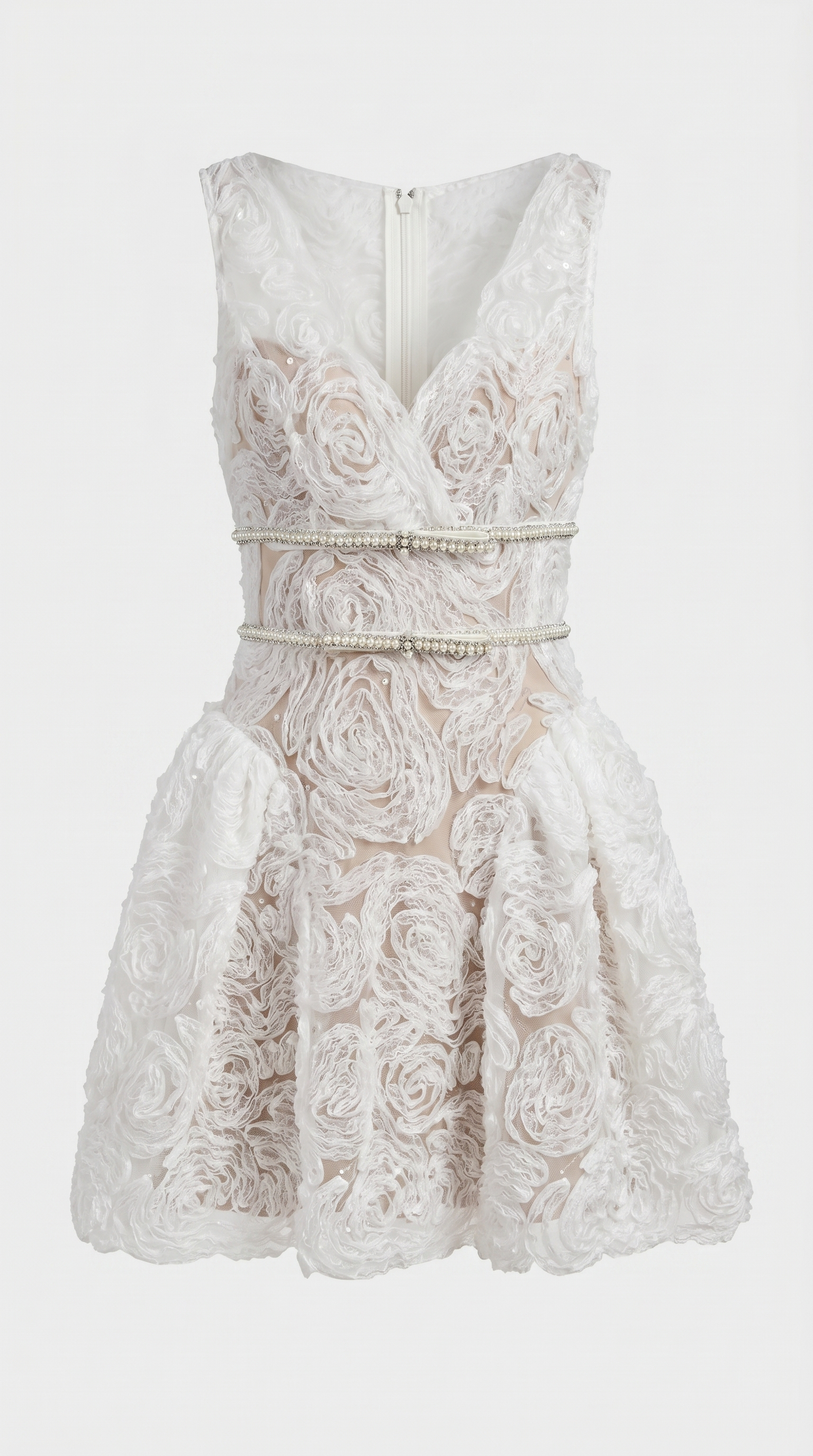 Brio - Structural Rosette Tiered Mini Dress