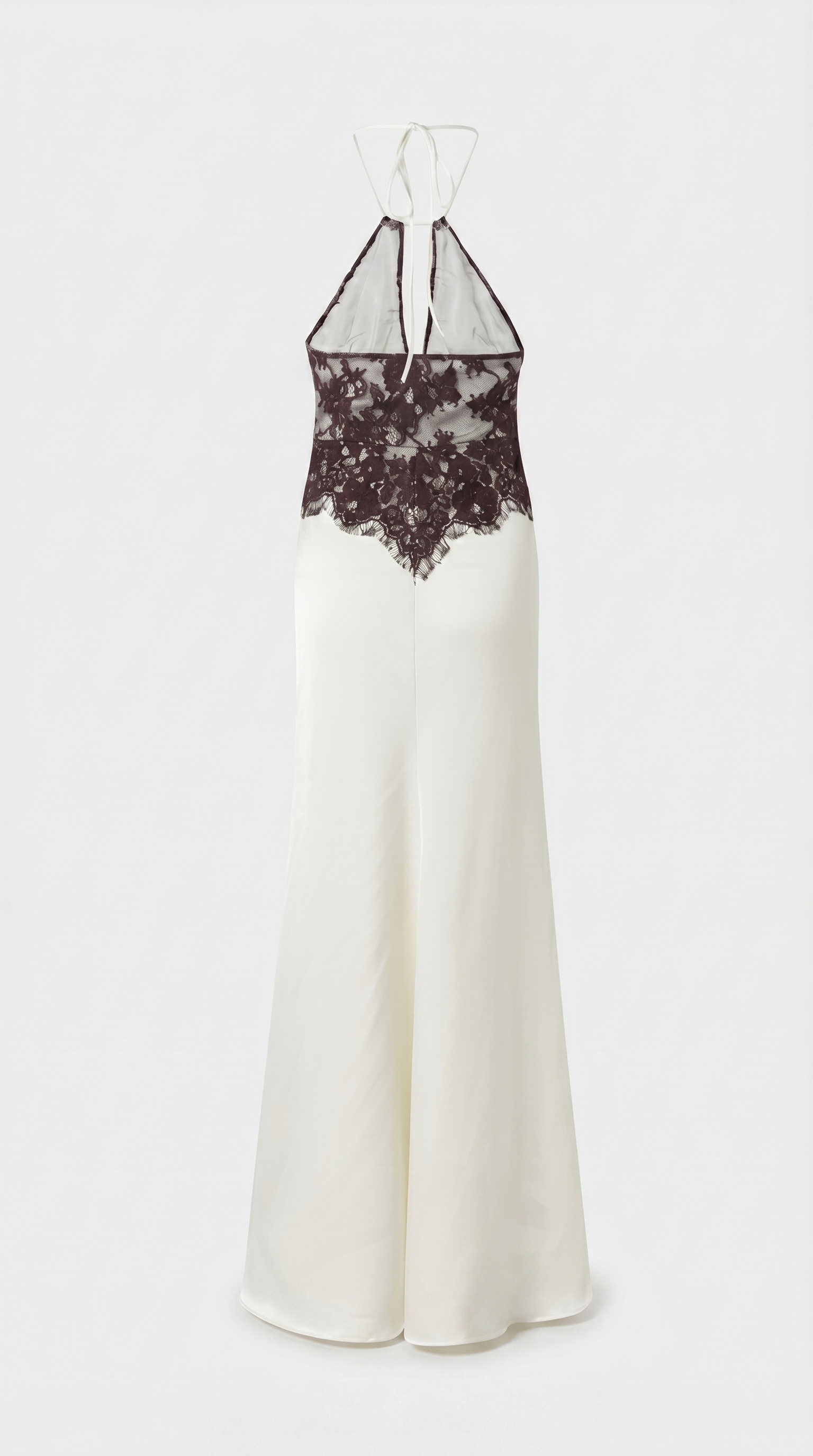 Suno - Halter Lace and Satin Slip Gown