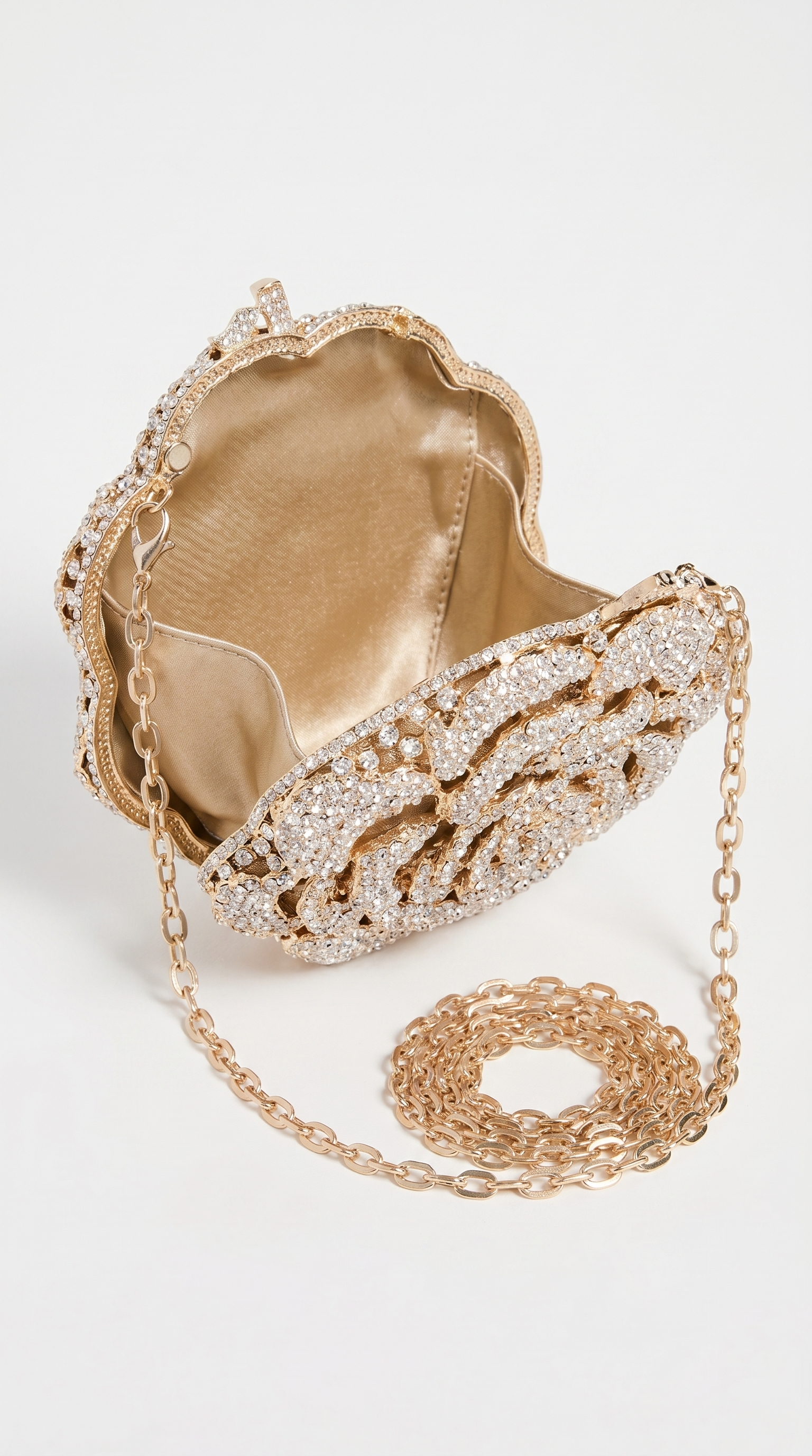 Luce - 3D Crystal Rosette Hard-Case Minaudière Clutch