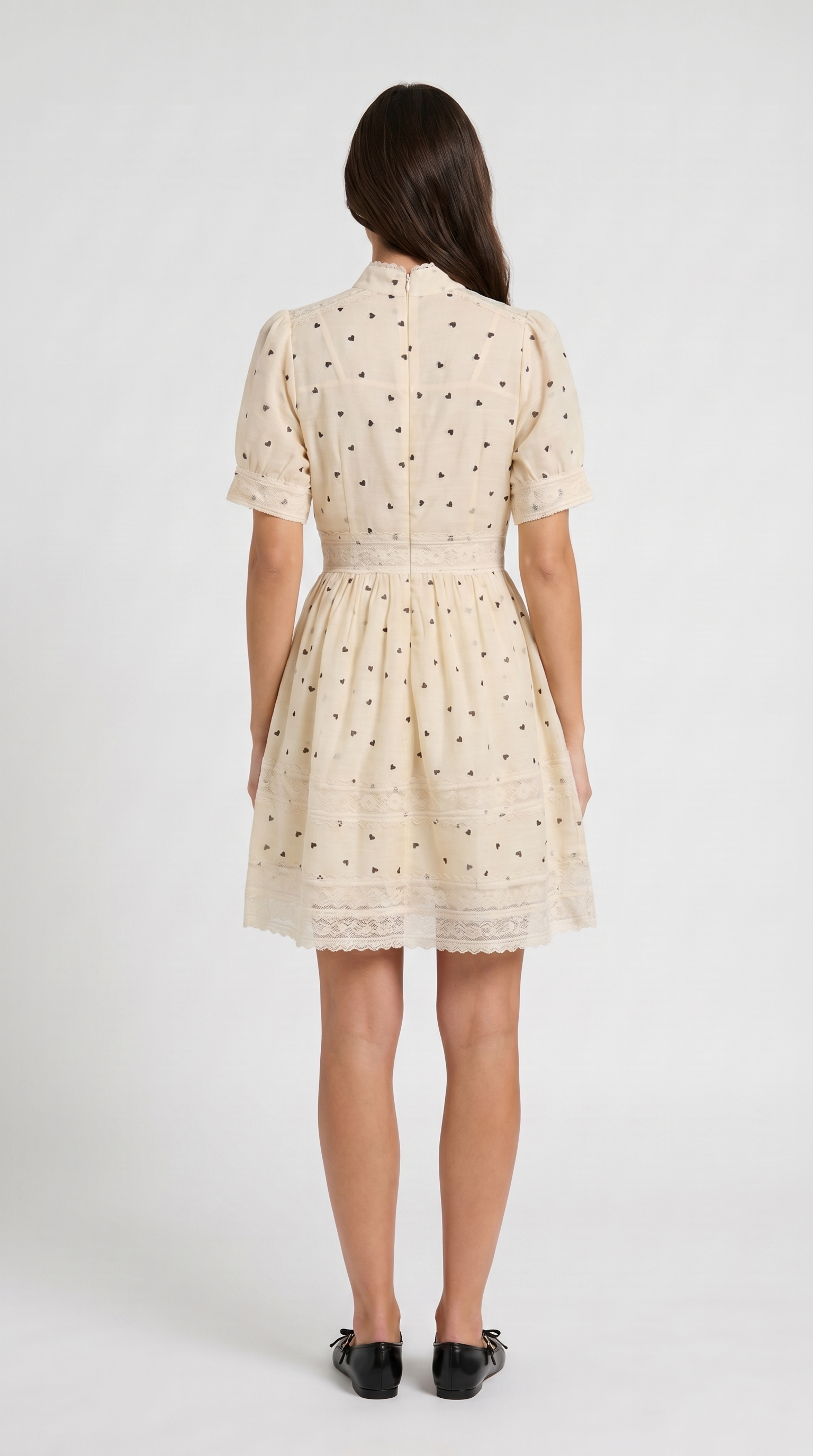 Lino - Lace-Trimmed Heart Mini Dress