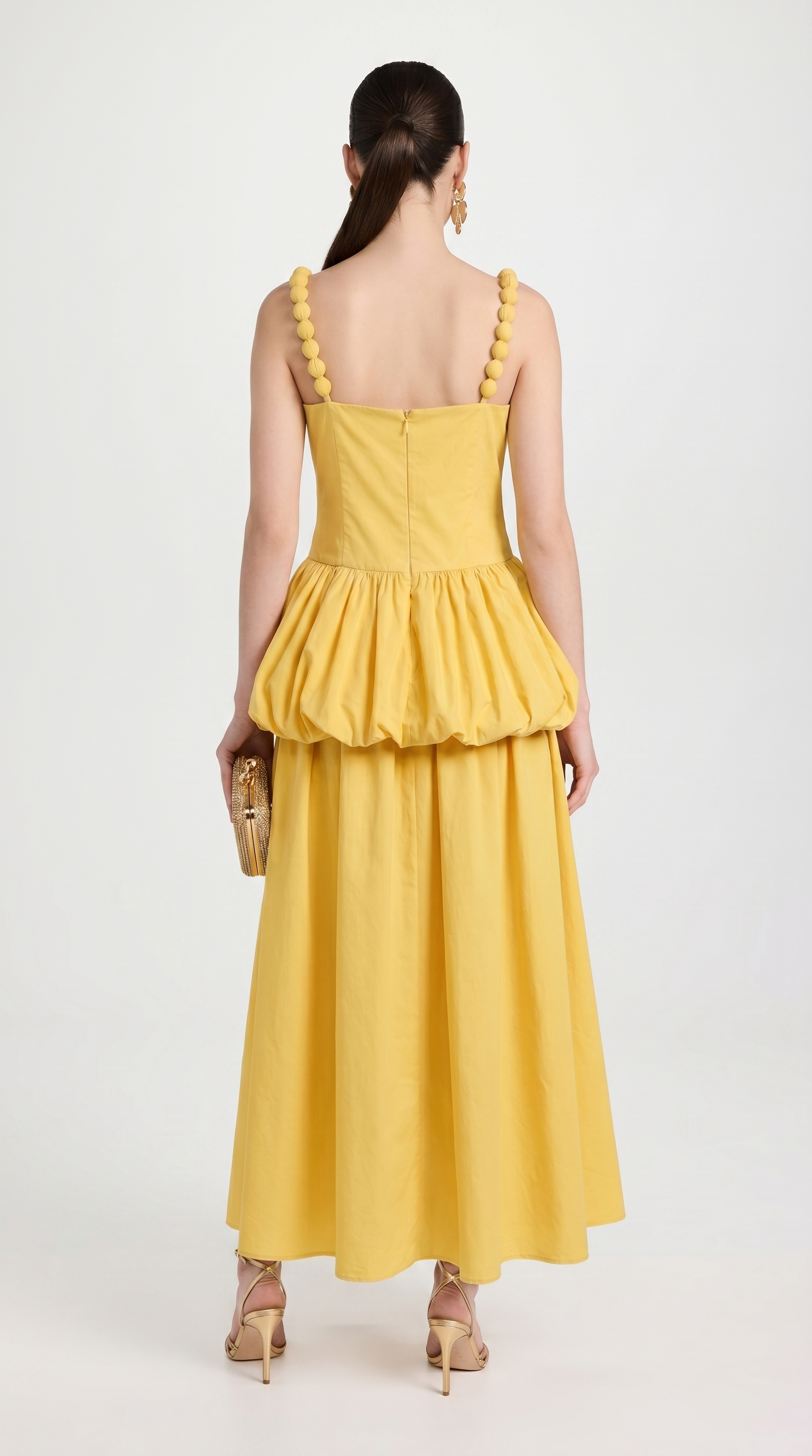 Kaza - Bubble-Tiered Maxi Dress with Bobble Straps