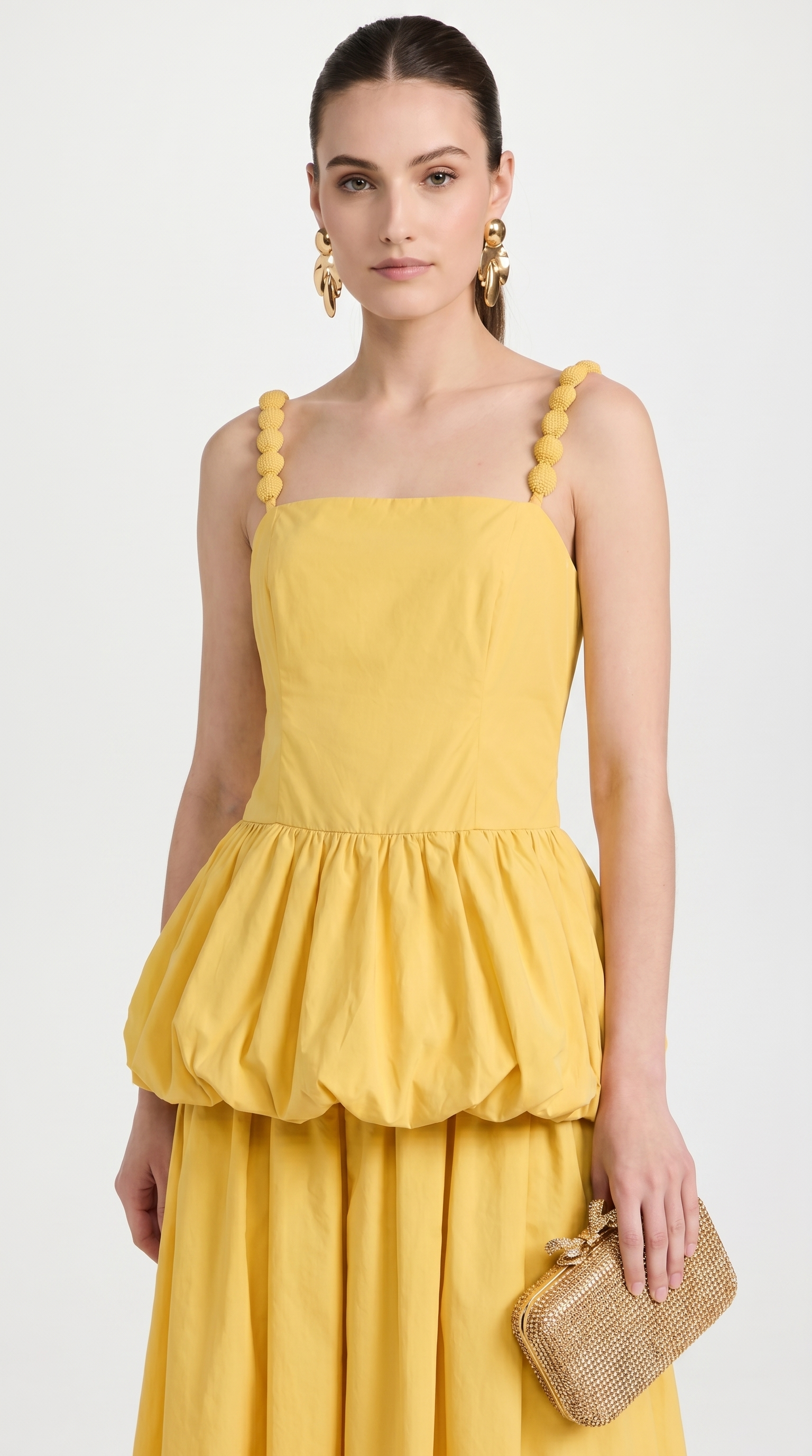 Kaza - Bubble-Tiered Maxi Dress with Bobble Straps
