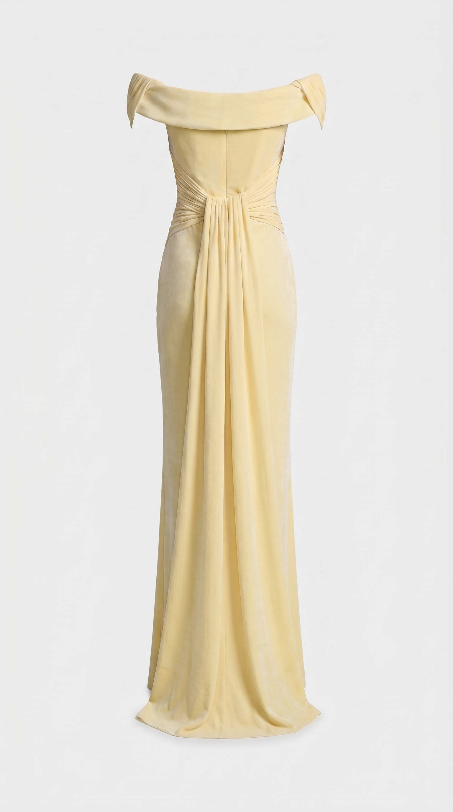 Roca - Off-the-Shoulder Draped Velvet Maxi Gown