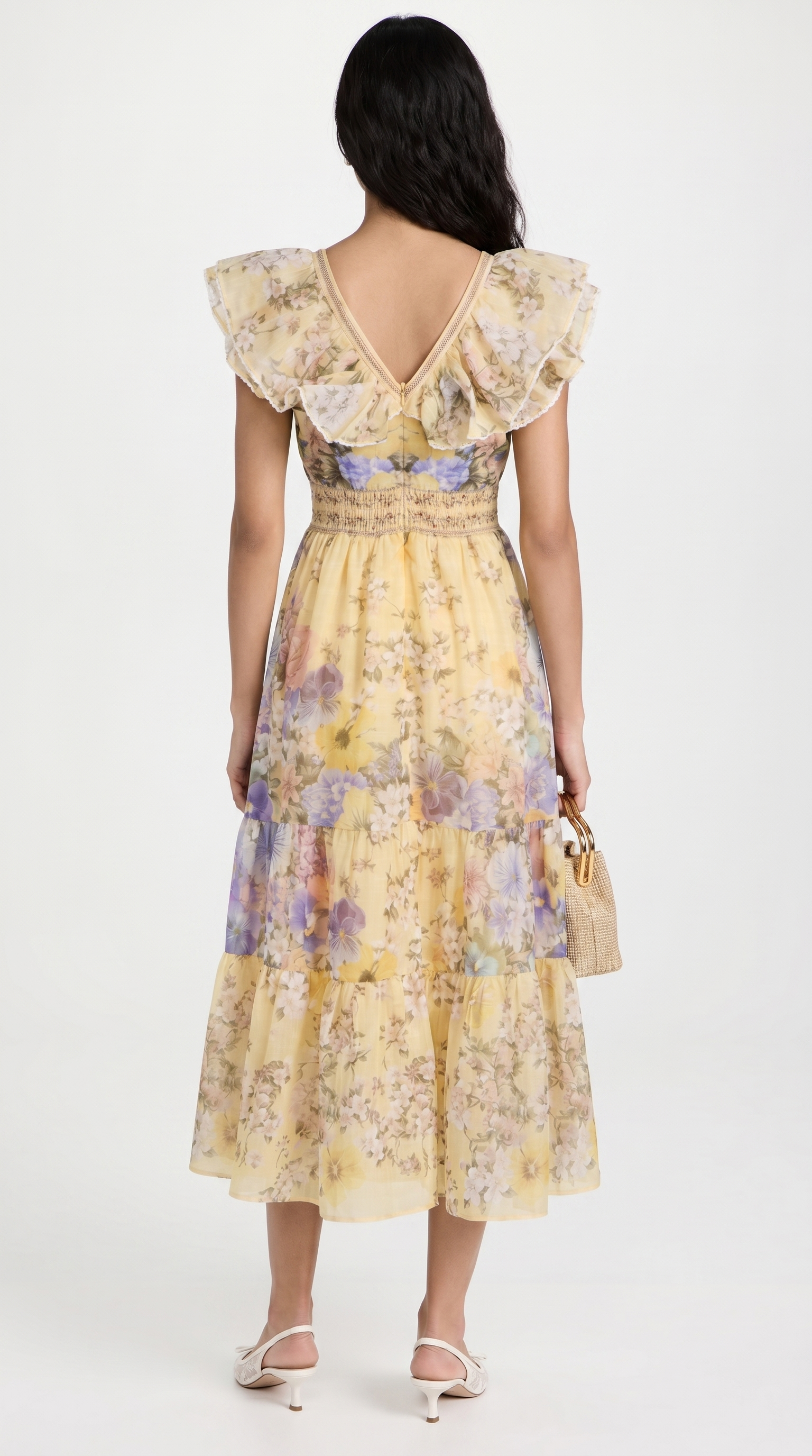 Natalia - Ruffled Tiered Floral Midi Dress