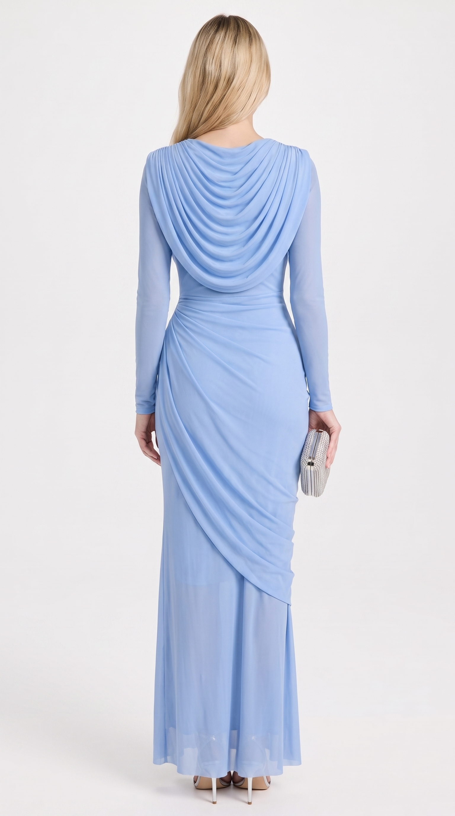 Cala – Maxikleid mit langem Arm und Wasserfallausschnitt