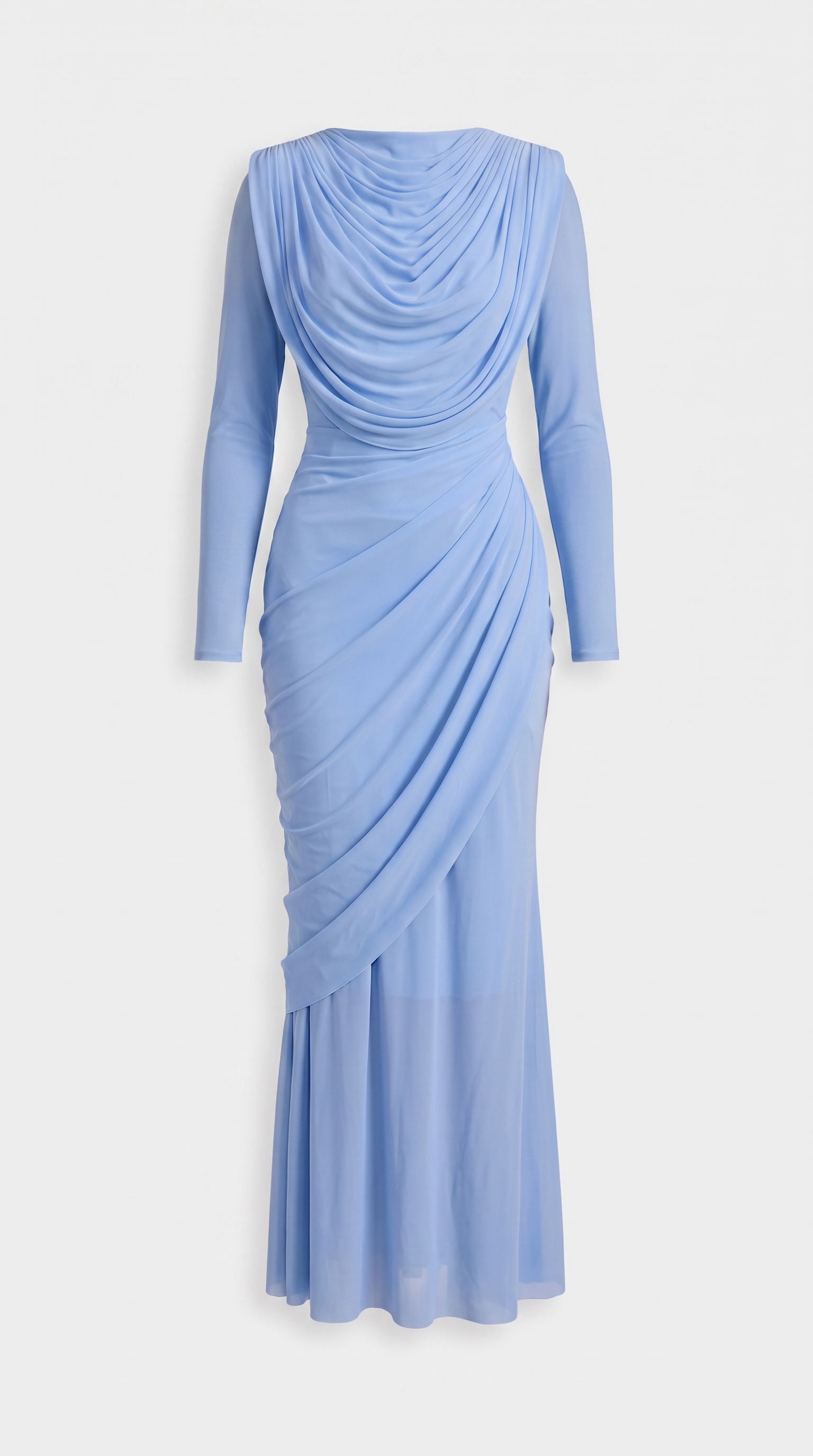 Cala – Maxikleid mit langem Arm und Wasserfallausschnitt