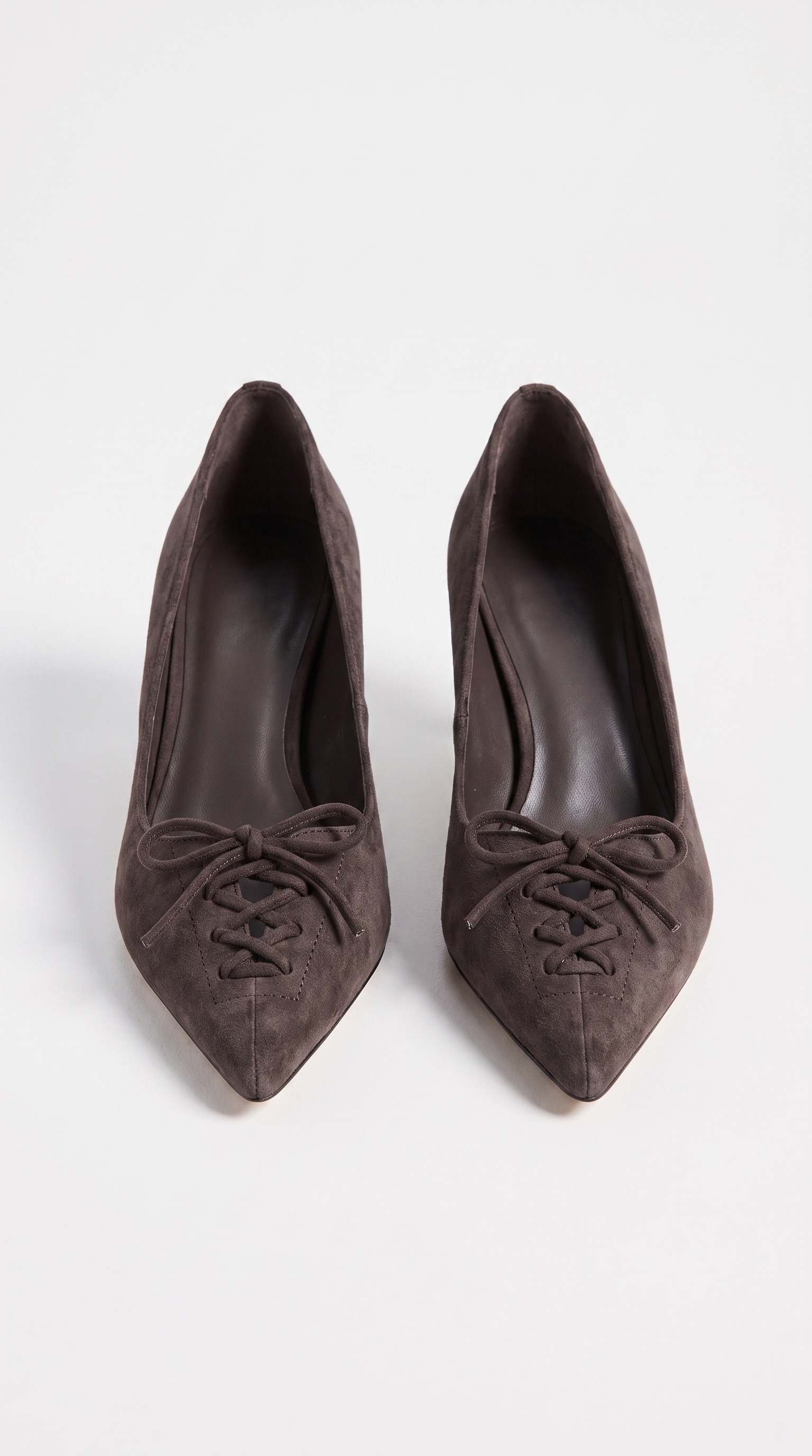 Namos - Lace-Up Pointed-Toe Kitten Heel Brown